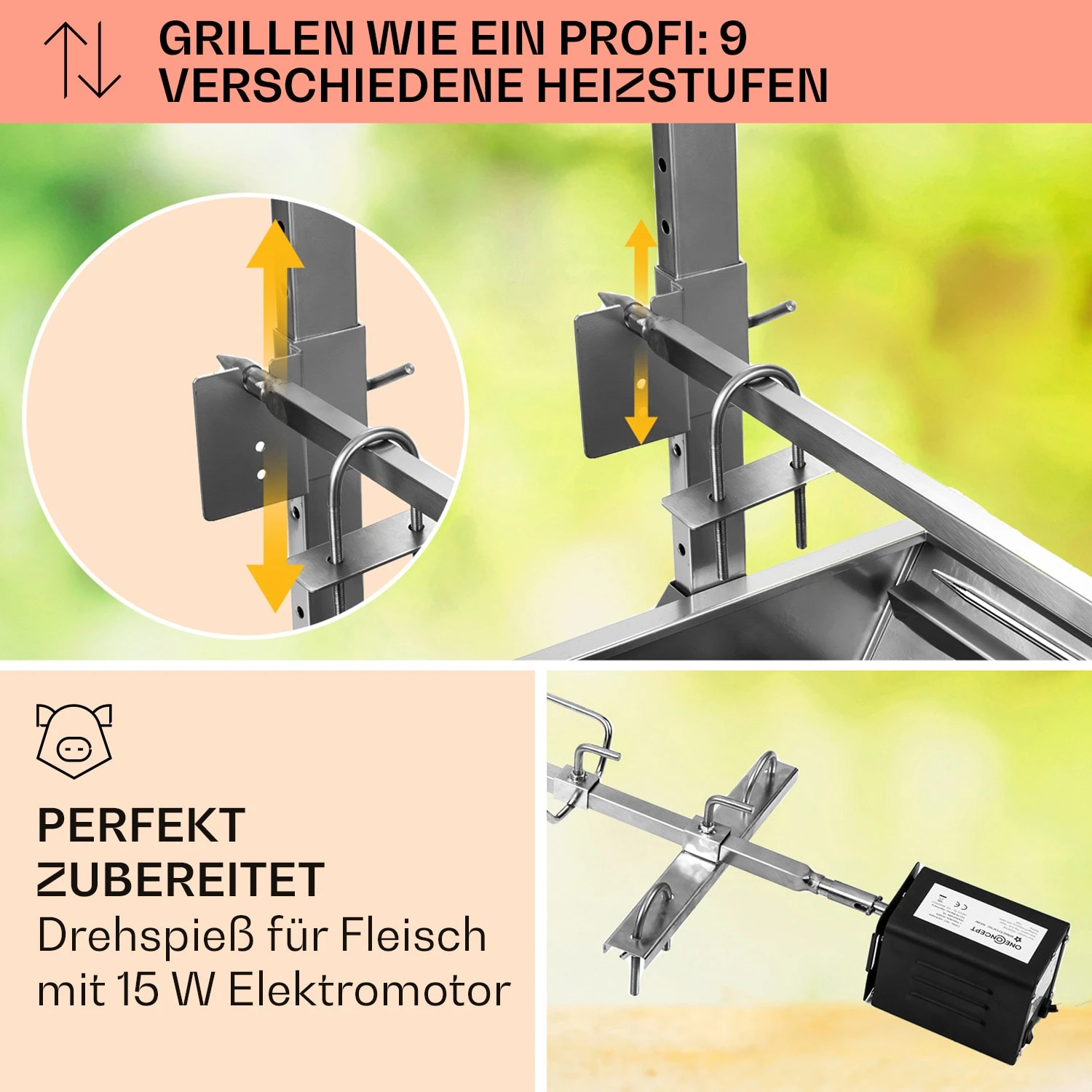Sauenland Spanferkelgrill Mit Elektromotor Drehspieß – Bild 3
