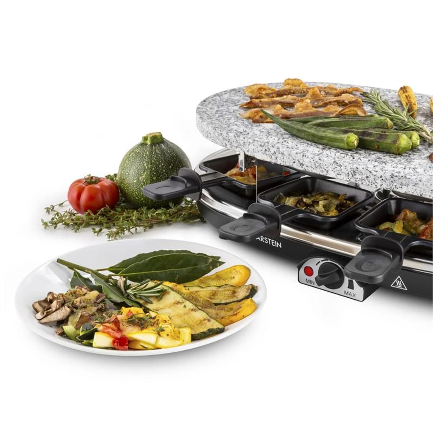 Steaklette Raclettegrill 1500 W Granit-Natursteinplatte 8 Personen – Bild 5