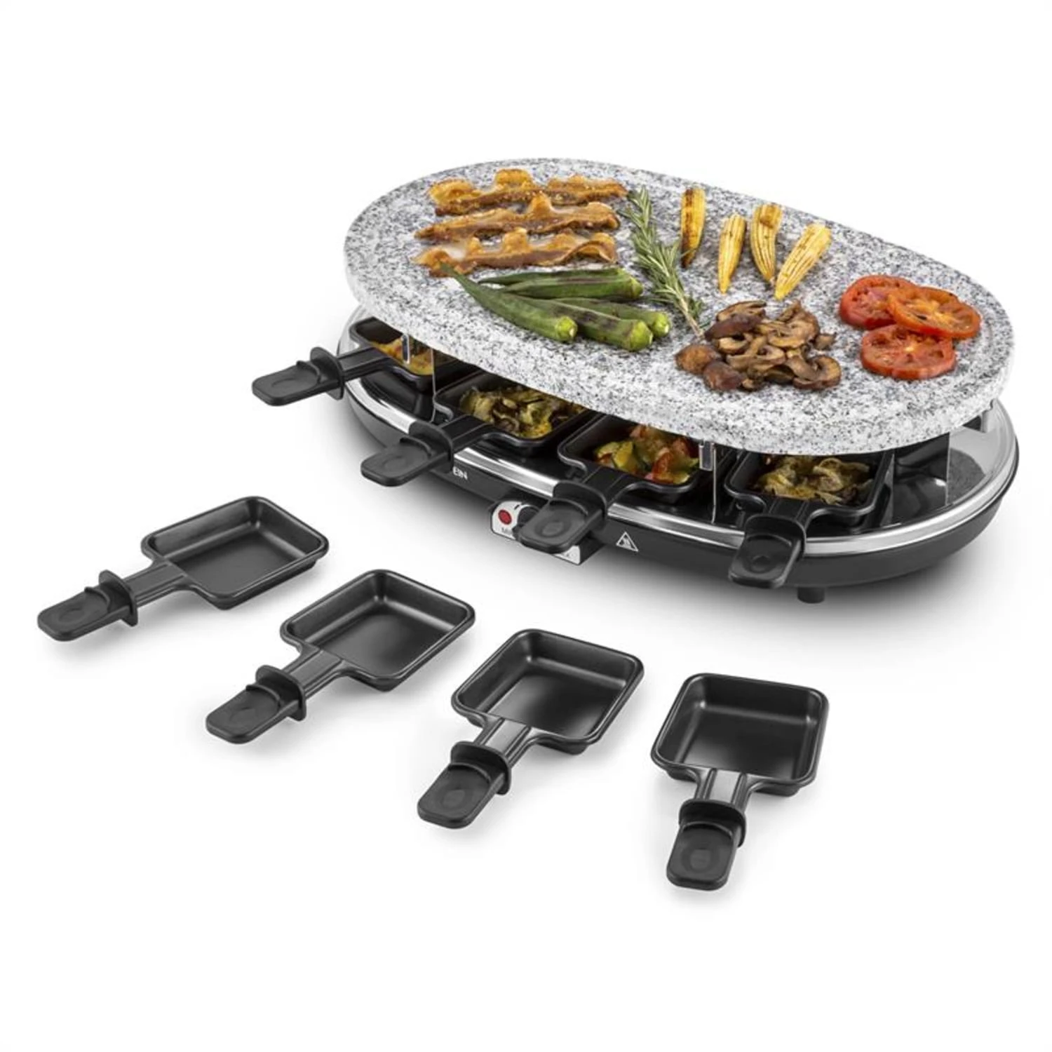Steaklette Raclettegrill 1500 W Granit-Natursteinplatte 8 Personen – Bild 7