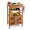 Louisiana Servierwagen Küchenwagen 5 Etagen Holz Handtuchhalter Mobil