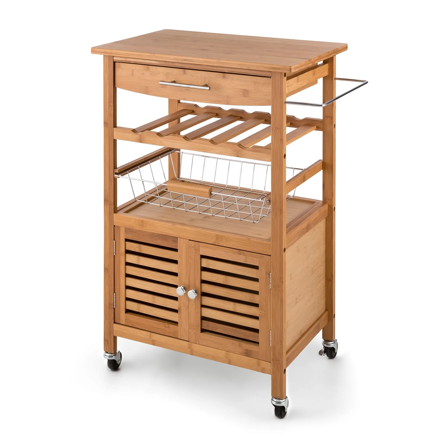 Louisiana Servierwagen Küchenwagen 5 Etagen Holz Handtuchhalter Mobil – Bild 5