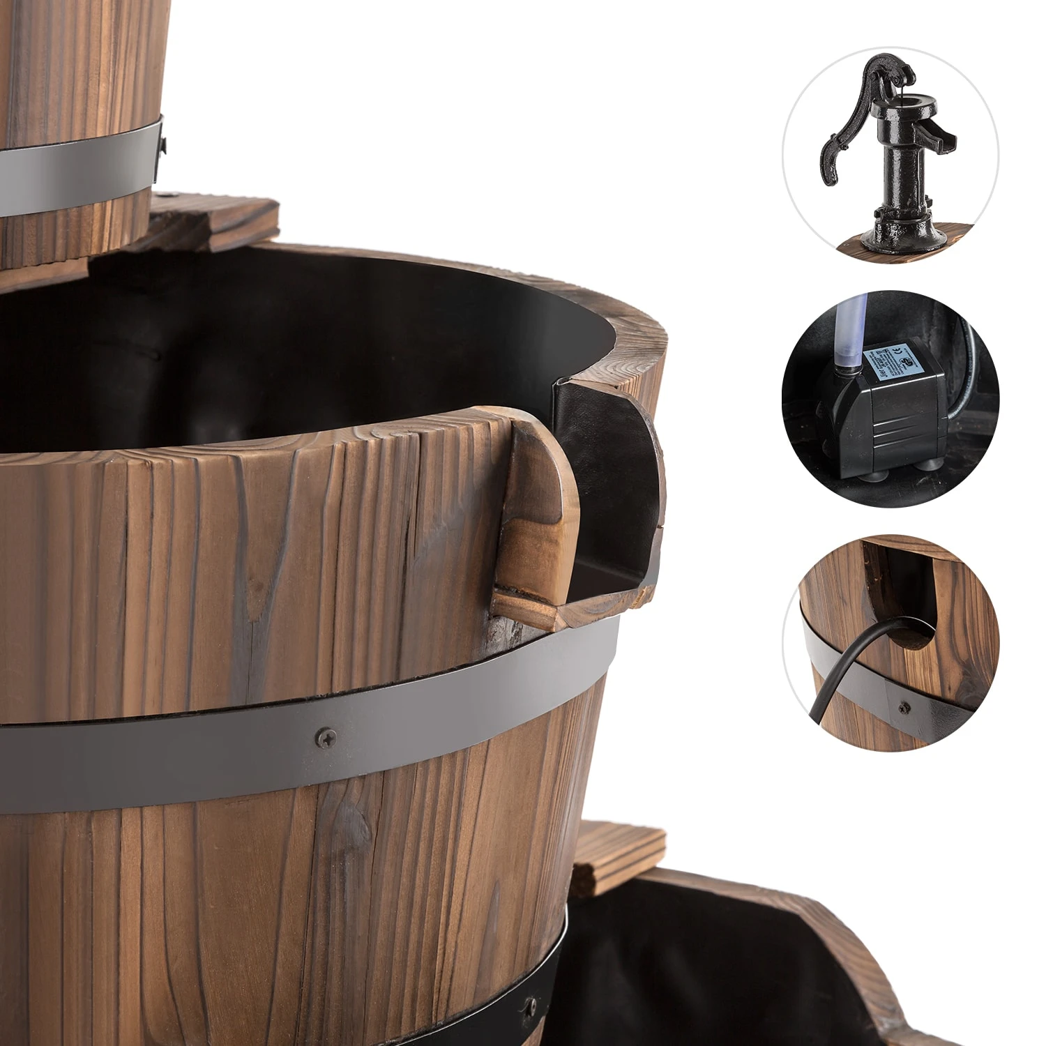 Cascada 2G Kaskadenbrunnen Gartenbrunnen Springbrunnen 12 W 800 L/h – Bild 3