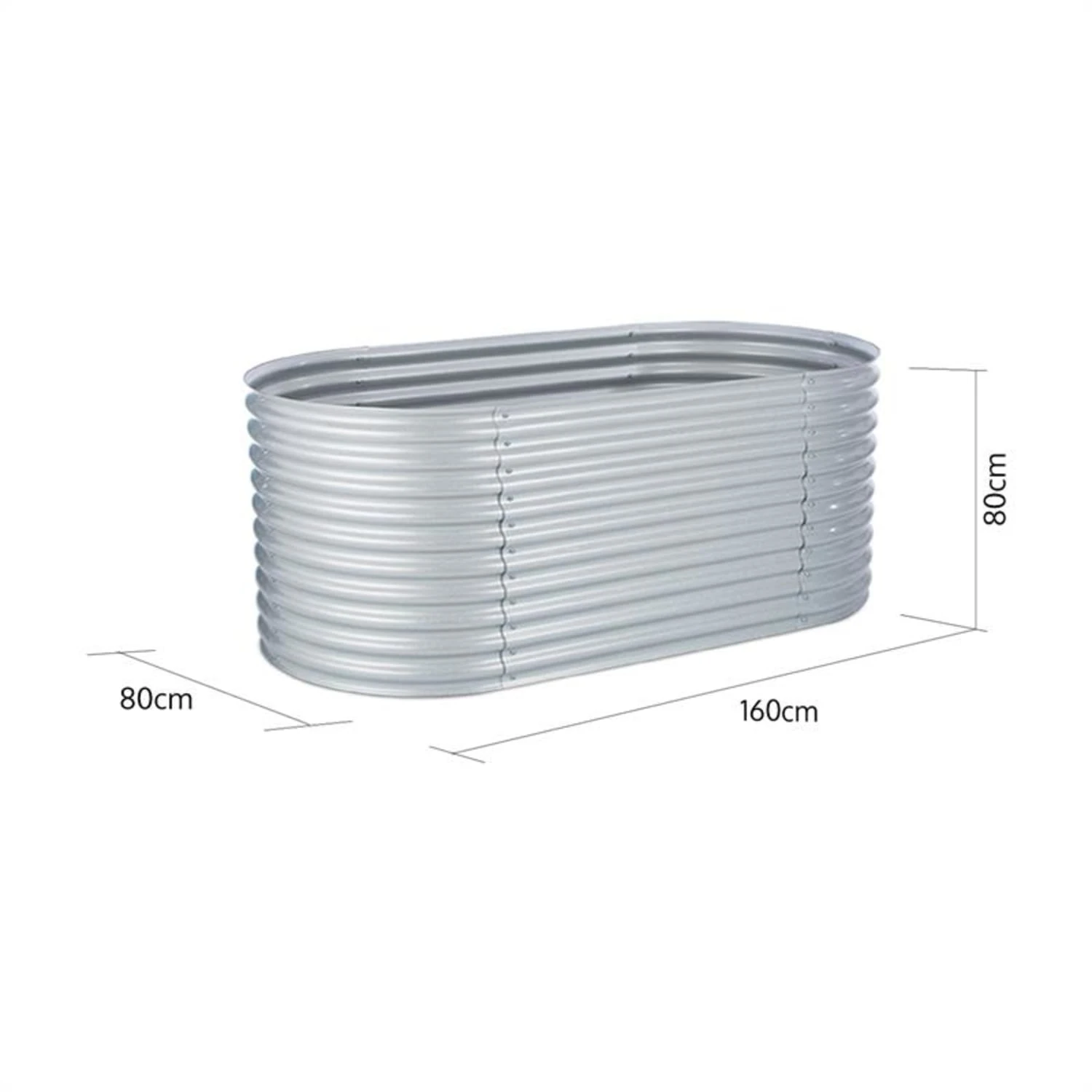 High Grow Hochbeet Gartenbeet 1,6m Zink-Alu-Beschichtung Silber – Bild 5