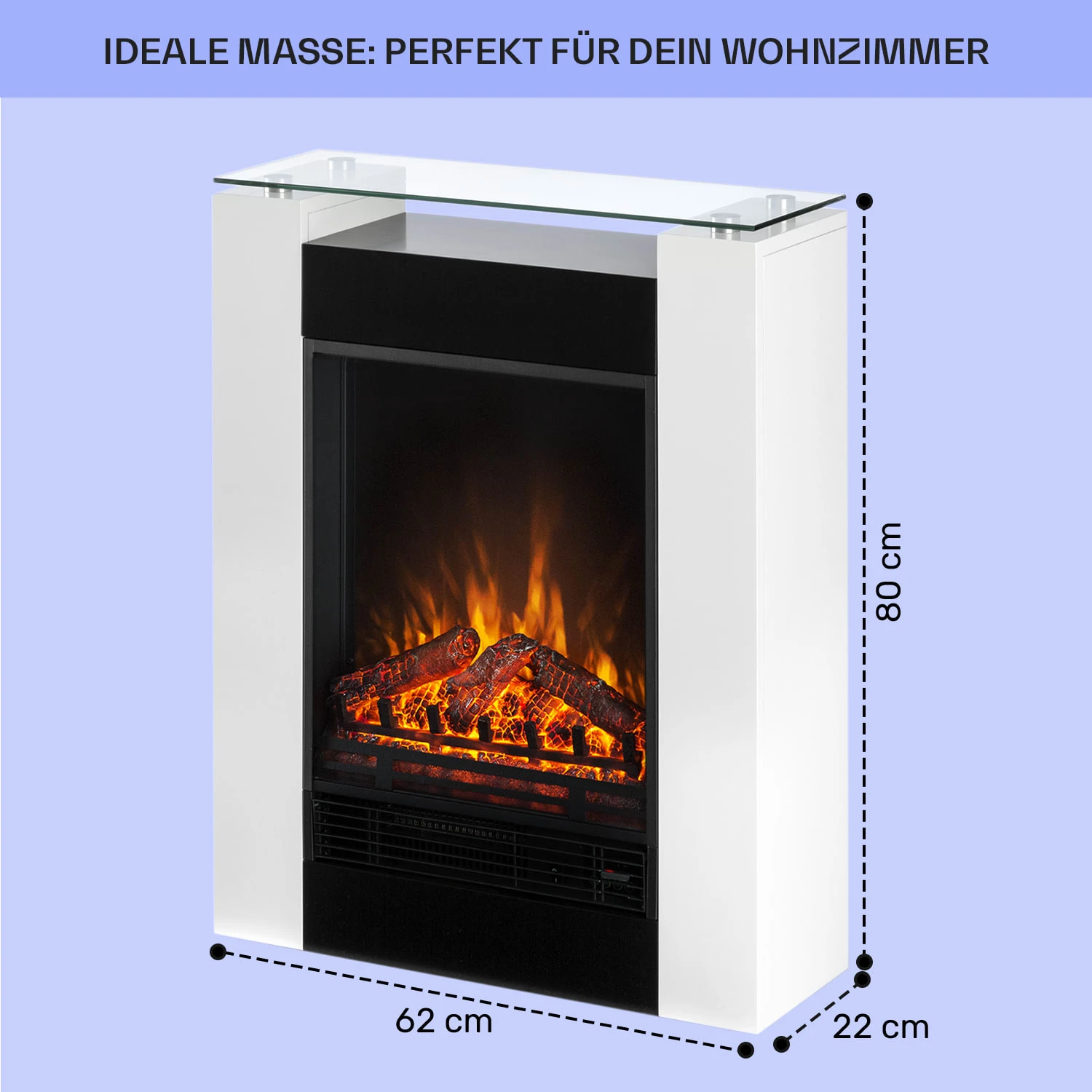 Studio 5 Elektrischer Kamin Heizlüfter 900/1800 W Fernbedienung – Bild 5