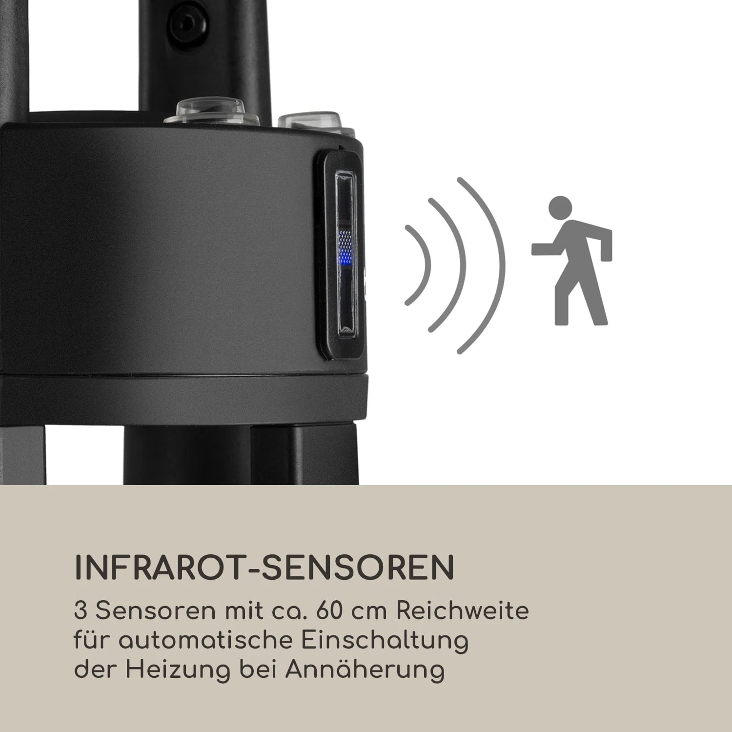 Primal Heat 65 Bistrotisch Karbon-IR-Heizelement 1200W LED 65cm Glas – Bild 5