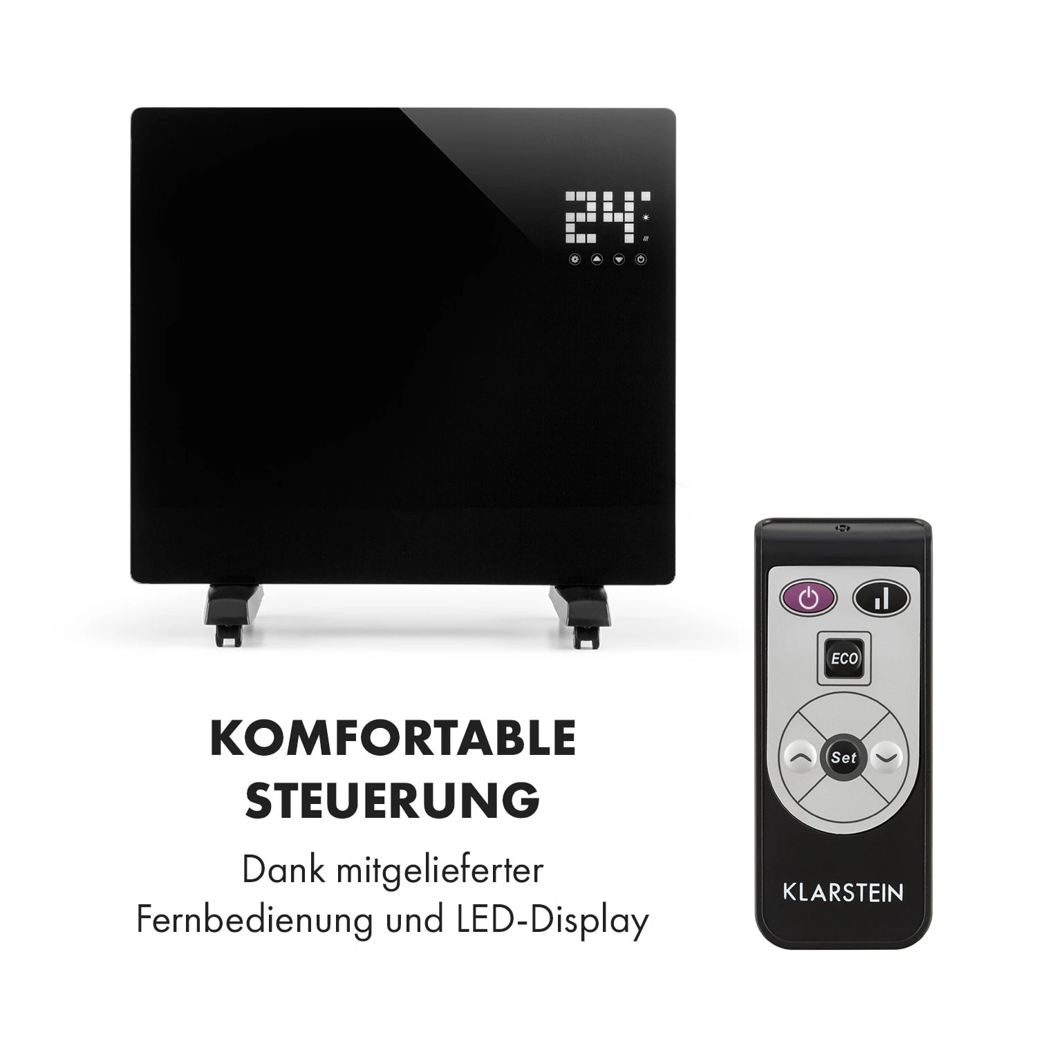 Bornholm Single Konvektions-Heizgerät Thermostat Timer 1000W 70m² – Bild 3