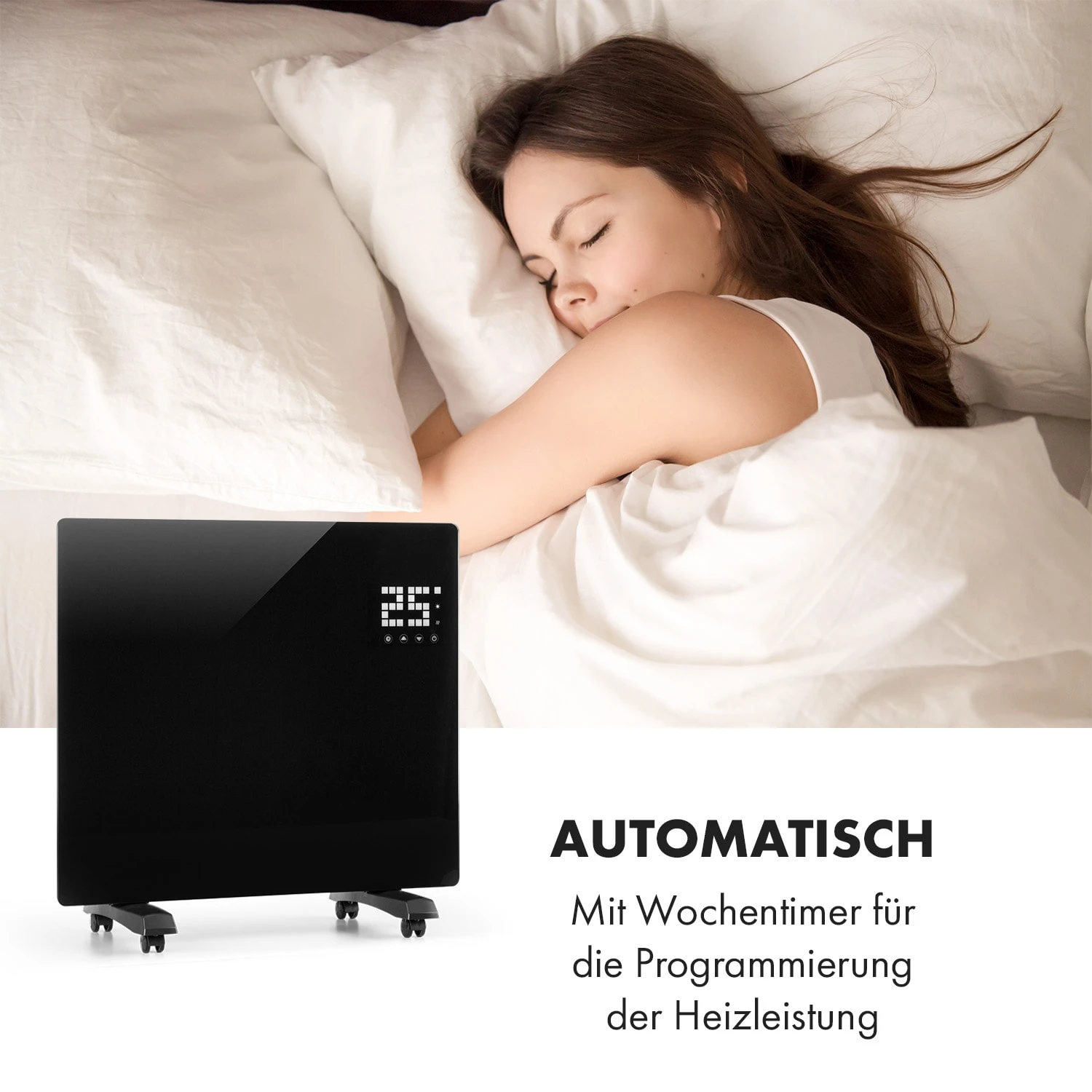 Bornholm Single Konvektions-Heizgerät Thermostat Timer 1000W 70m² – Bild 4