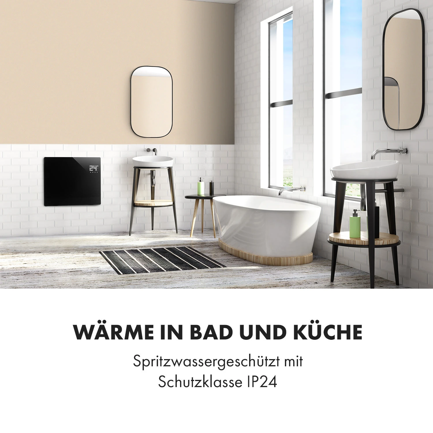 Bornholm Single Konvektions-Heizgerät Thermostat Timer 1000W 70m² – Bild 5