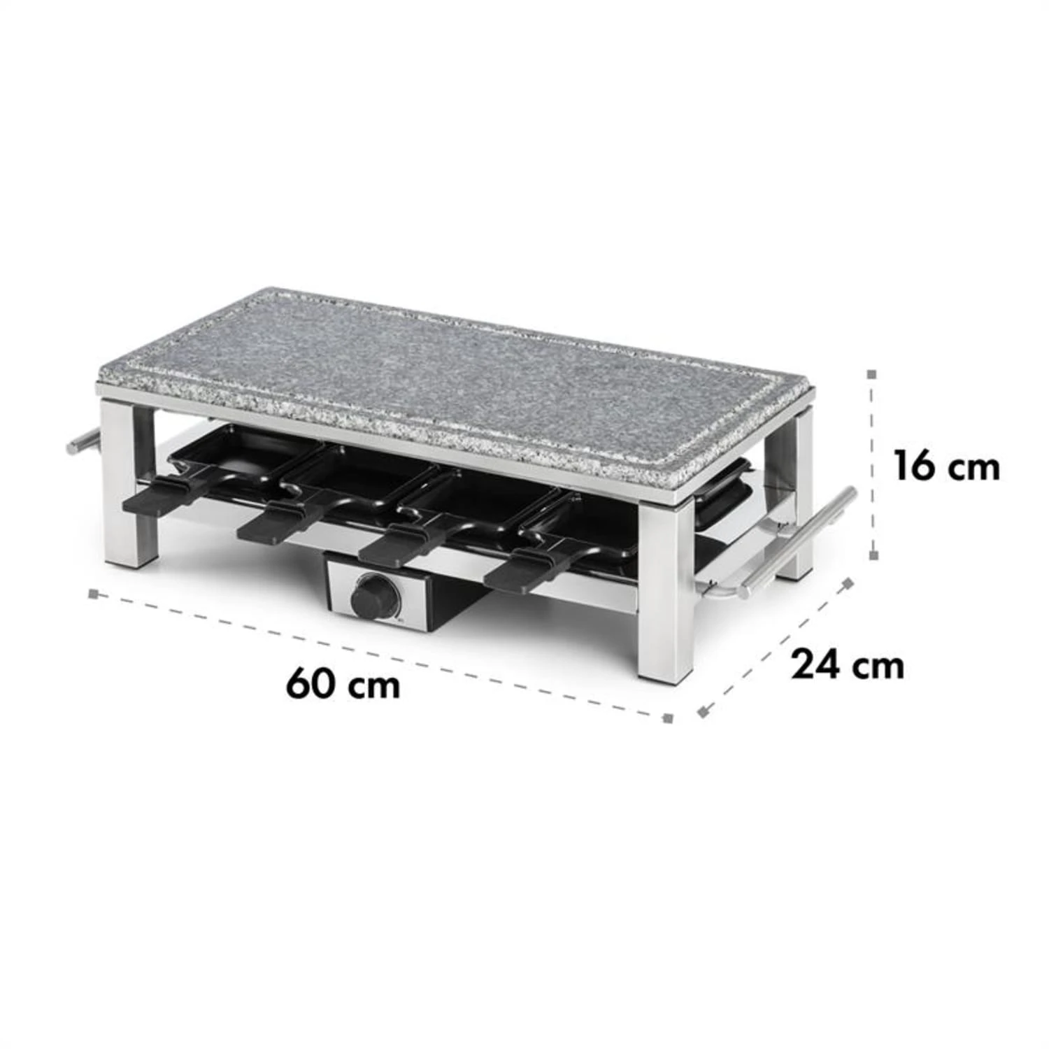 Schmelzlette Raclette 1500W Naturstein-Platte Edelstahlgehäuse – Bild 6