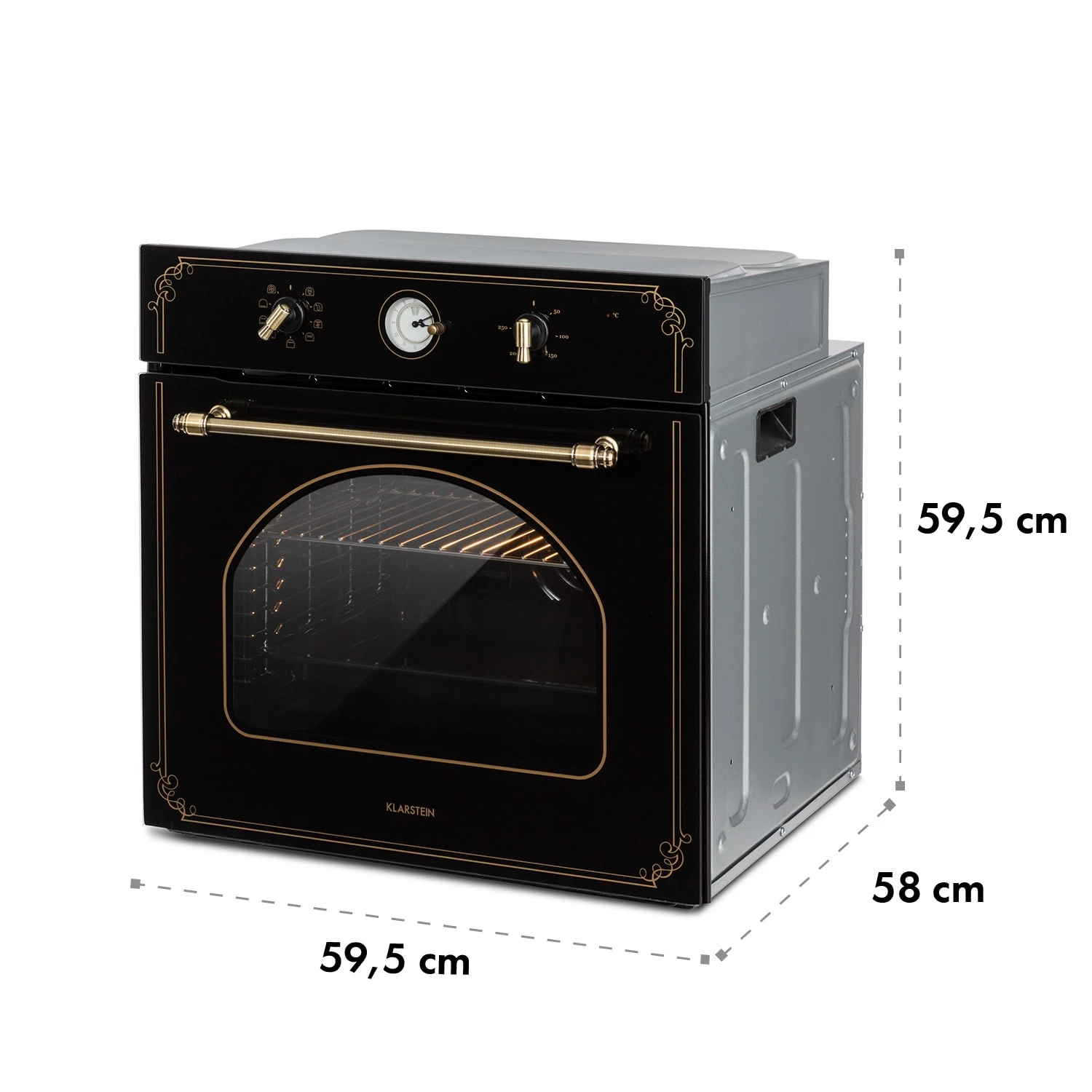 Victoria Einbaubackofen Retro-Design 9 Funktionen 50-250°C Schwarz – Bild 8