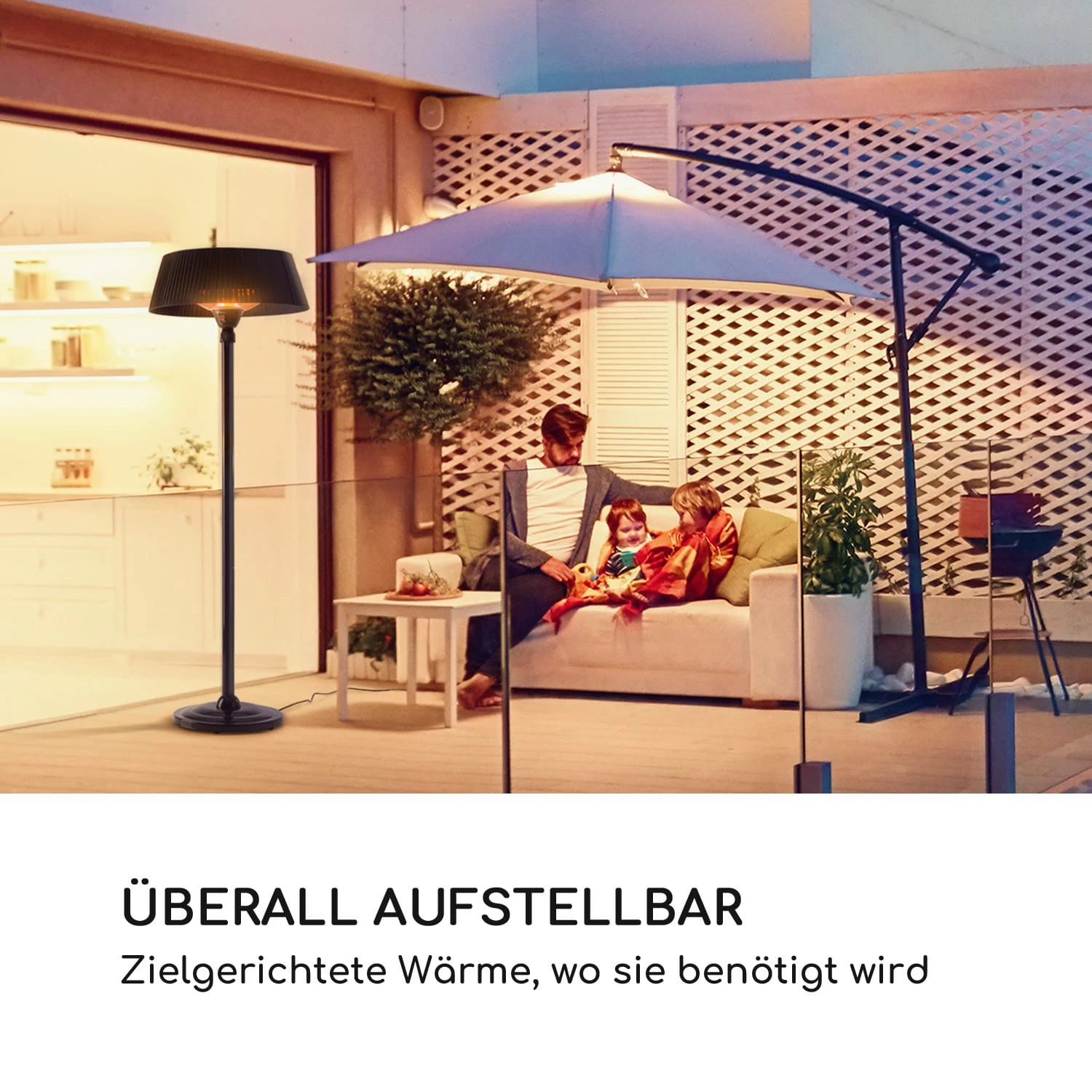 Venice Heat Stand Infrarot-Heizstrahler 1000/2000W Carbon IP34 – Bild 2