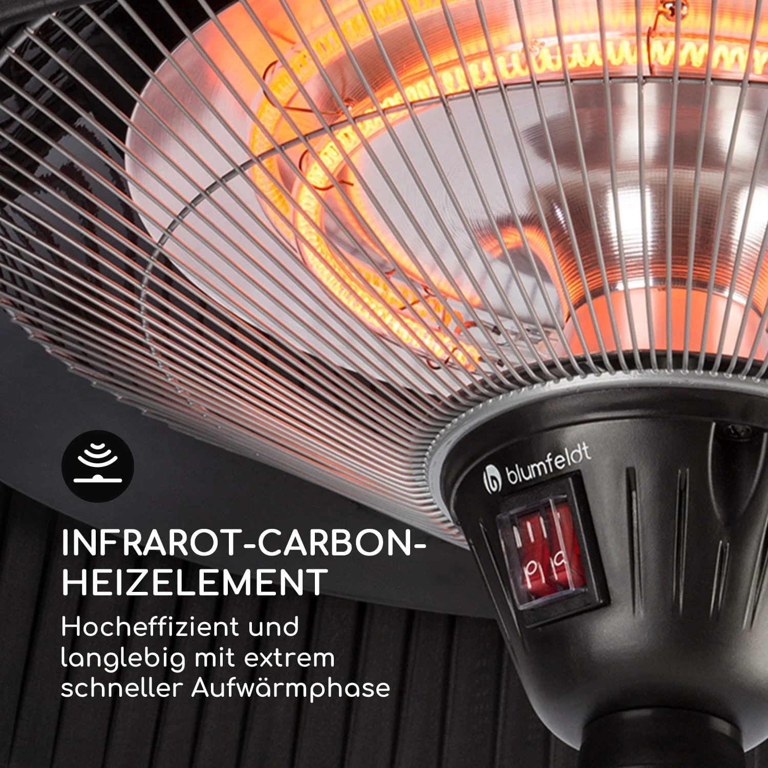 Venice Heat Stand Infrarot-Heizstrahler 1000/2000W Carbon IP34 – Bild 4