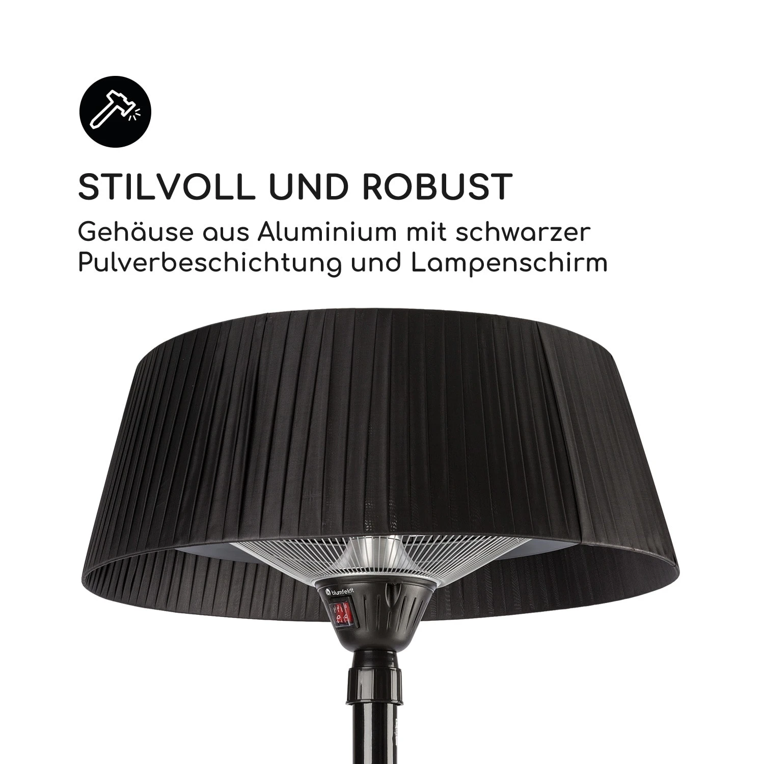 Venice Heat Stand Infrarot-Heizstrahler 1000/2000W Carbon IP34 – Bild 6