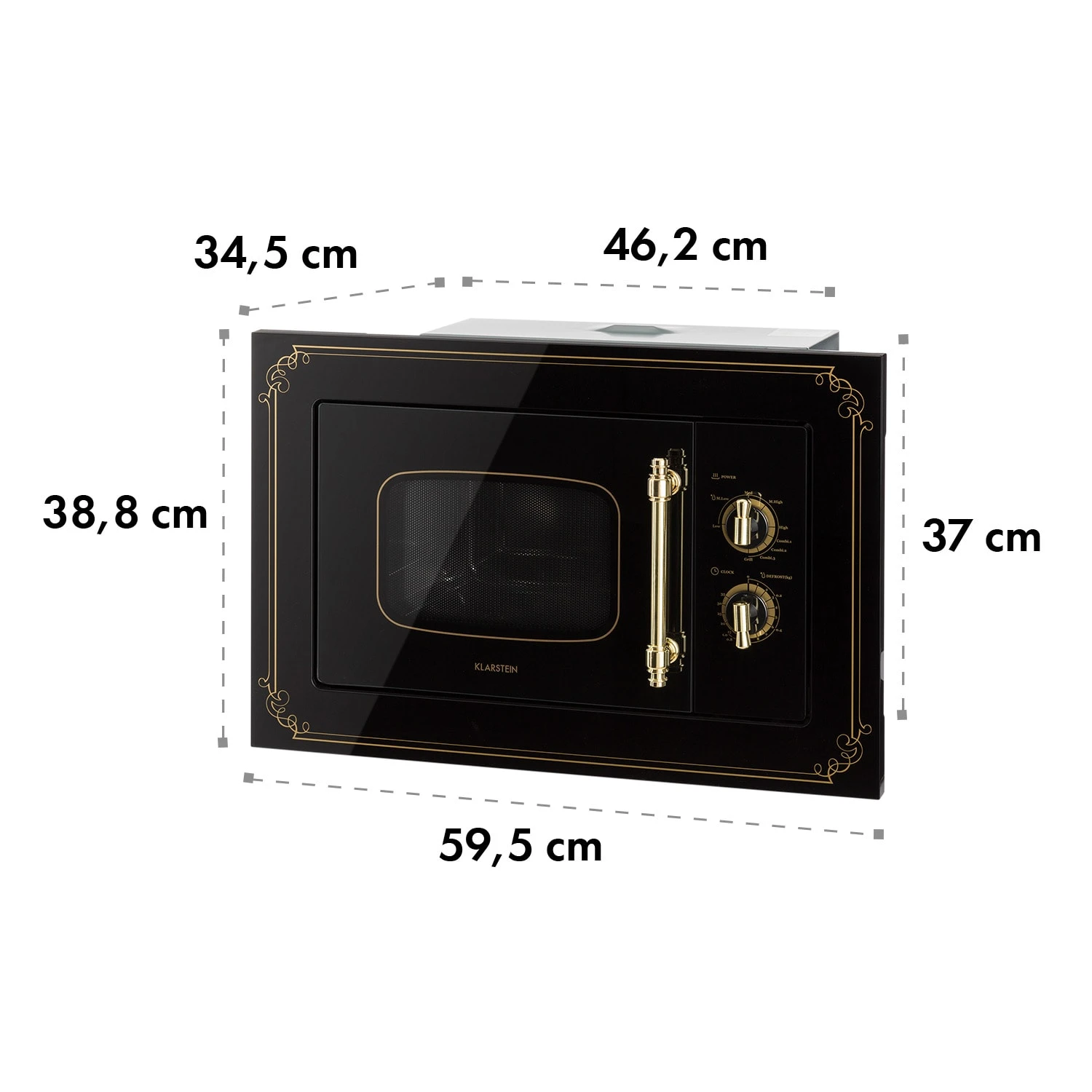 Victoria 20 Einbau-Mikrowelle, 20 L, 800 W, Grill: 1000 W, Schwarz – Bild 10