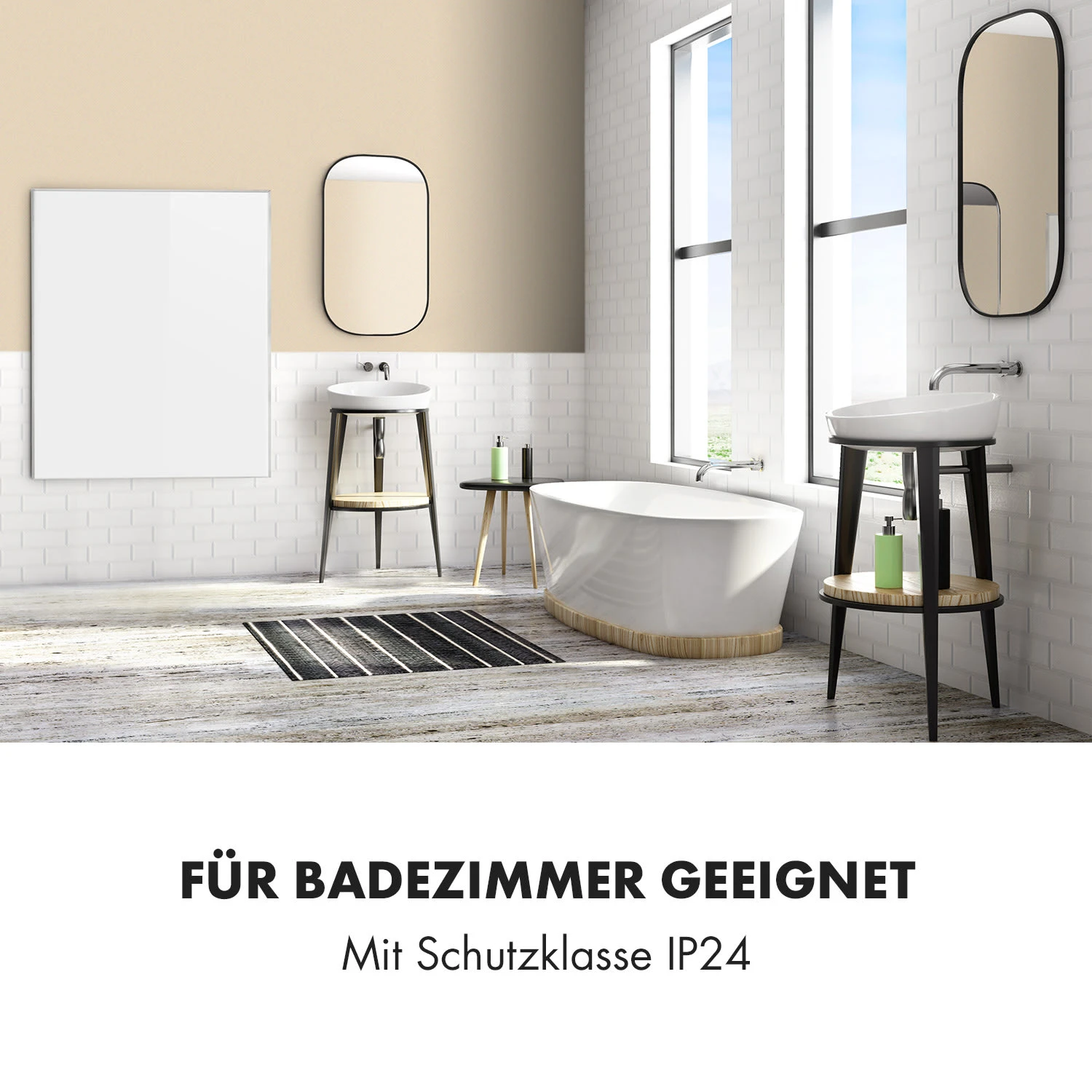 Wonderwall Smart Infrarotheizung 100x120cm App 1200W Wochentimer IP24 – Bild 6
