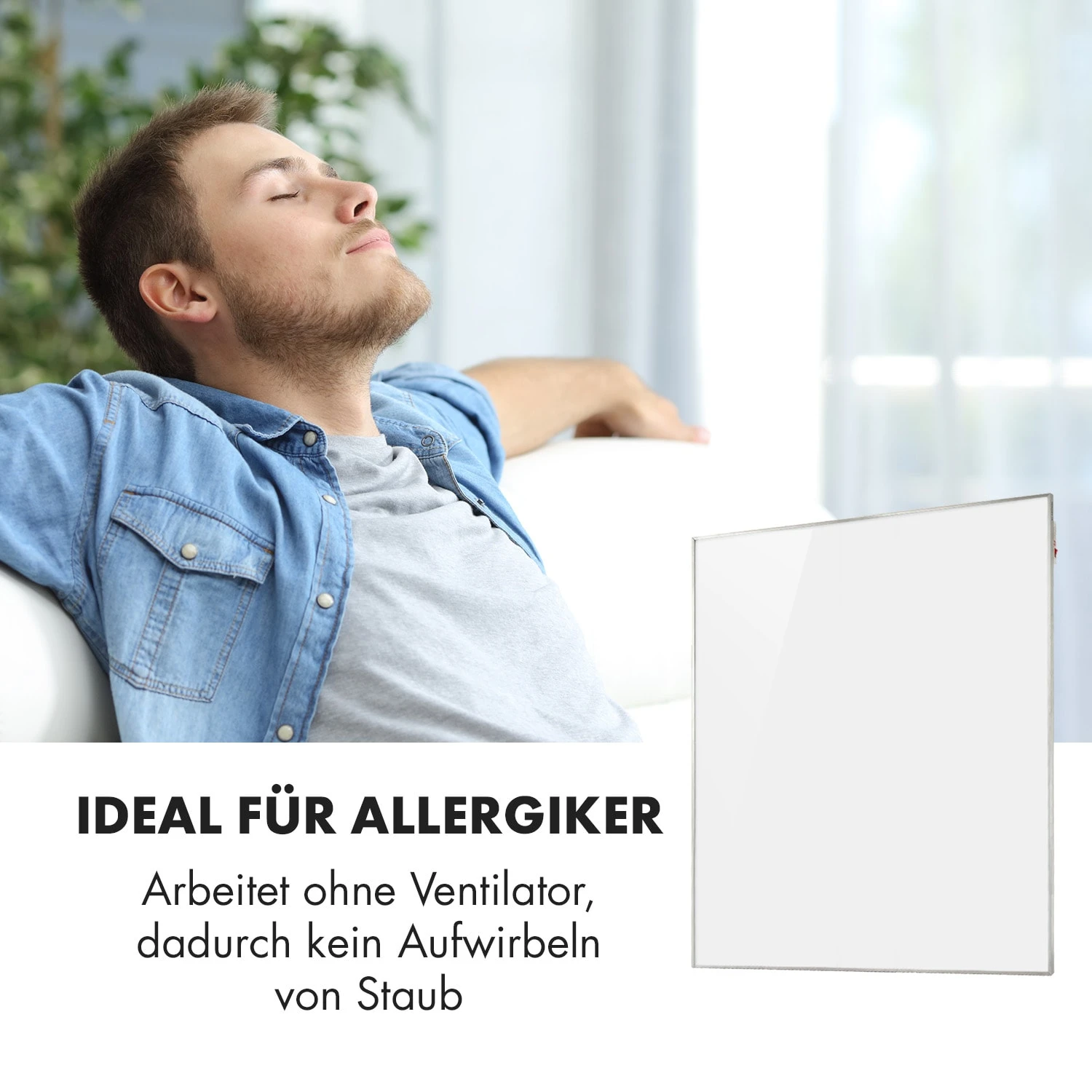 Wonderwall Smart Infrarotheizung 100x120cm App 1200W Wochentimer IP24 – Bild 7