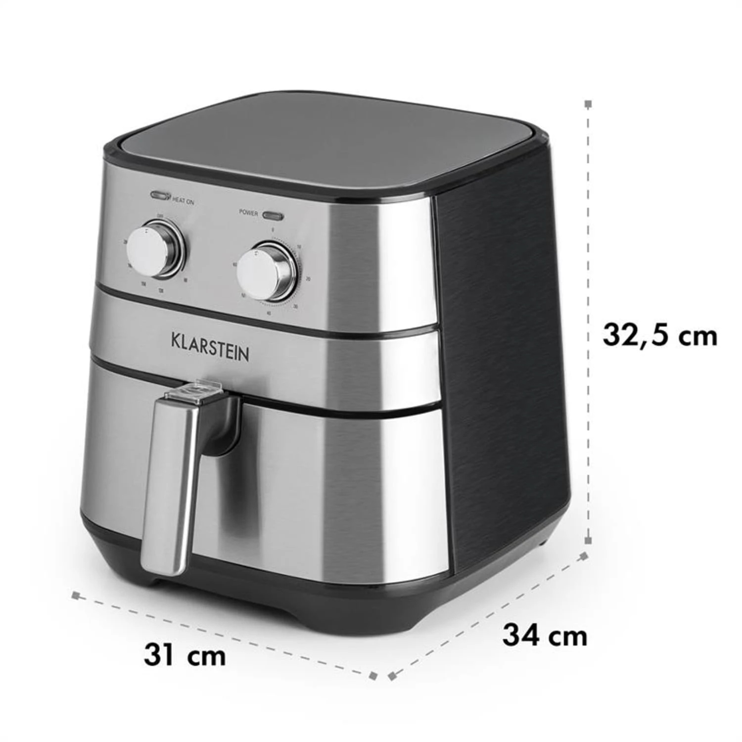 AeroVital Heißluftfritteuse 1700W 5,4 Liter Timer Edelstahl Silber – Bild 10