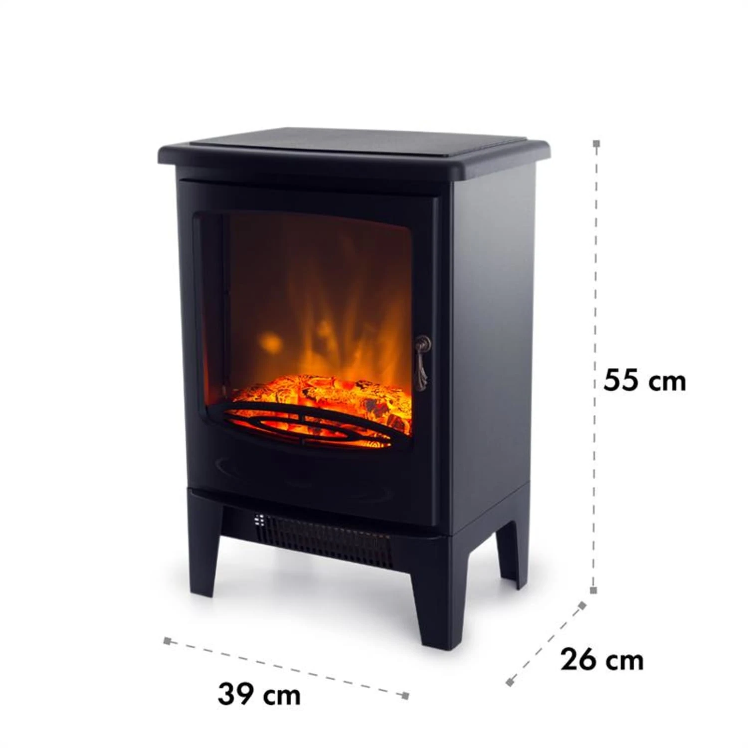 Meran Elektrischer Kamin 950/1850W 2-stufige Heizung Gusseisen-Stil – Bild 7