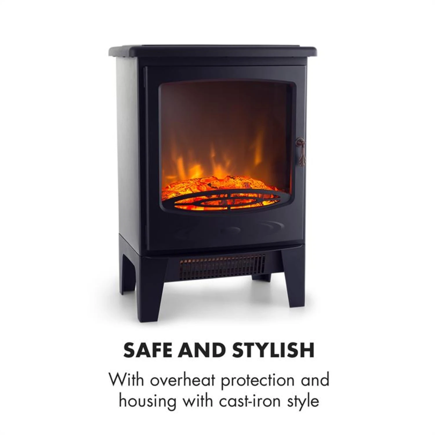 Meran Elektrischer Kamin 950/1850W 2-stufige Heizung Gusseisen-Stil – Bild 12