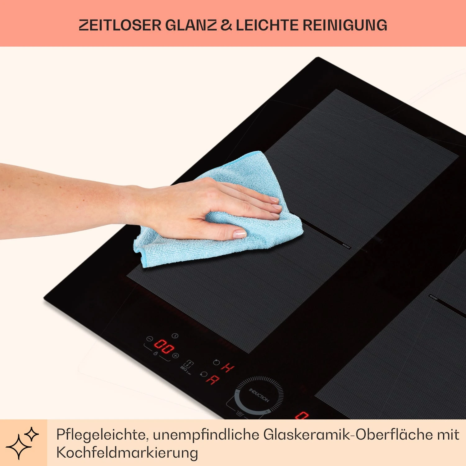 Delicatessa 60 Einbaukochfeld Induktion 4 Zonen 7000W Glaskeramik – Bild 8