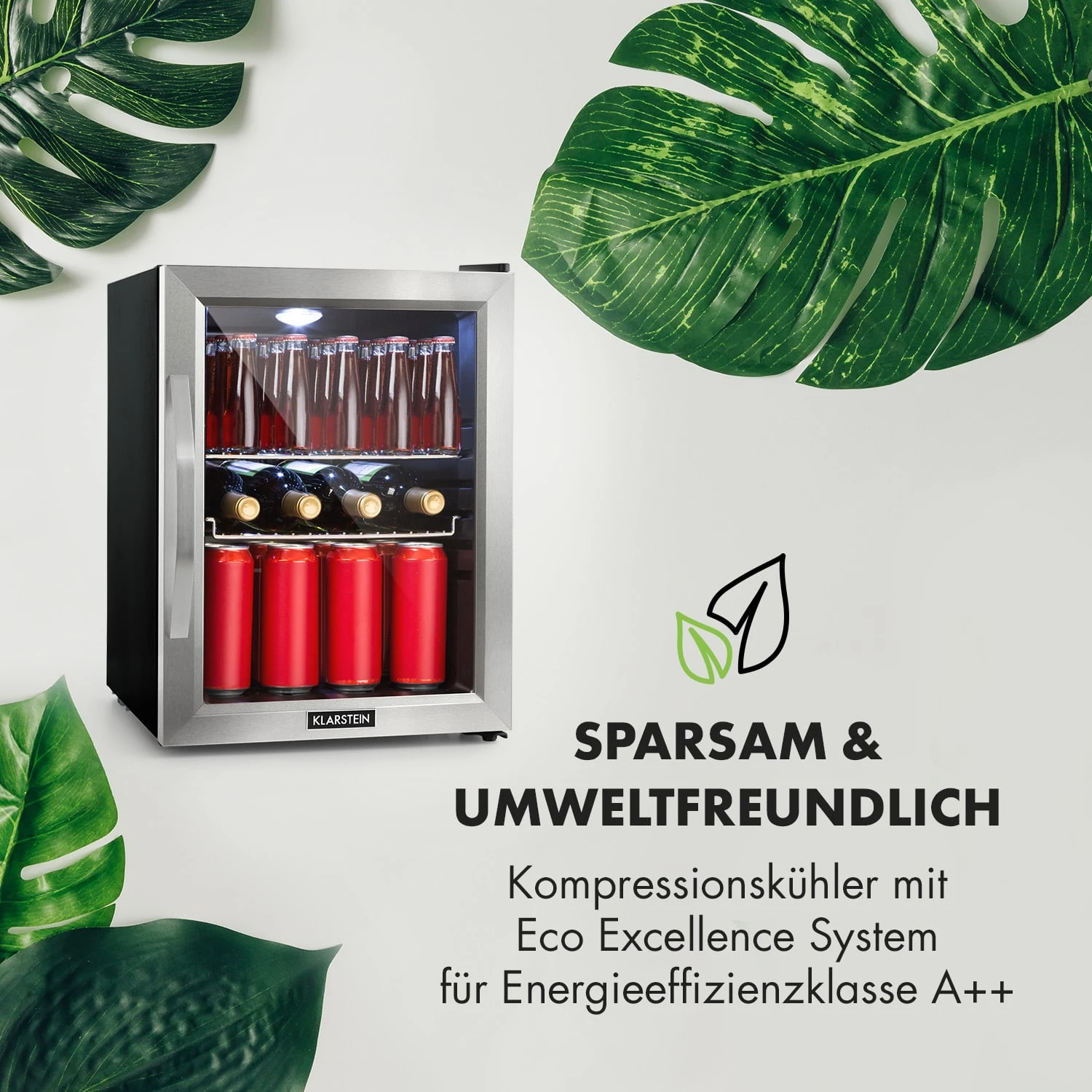 Beersafe M Kühlschrank 33 Liter 2 Böden Panoramaglastür Edelstahl – Bild 7