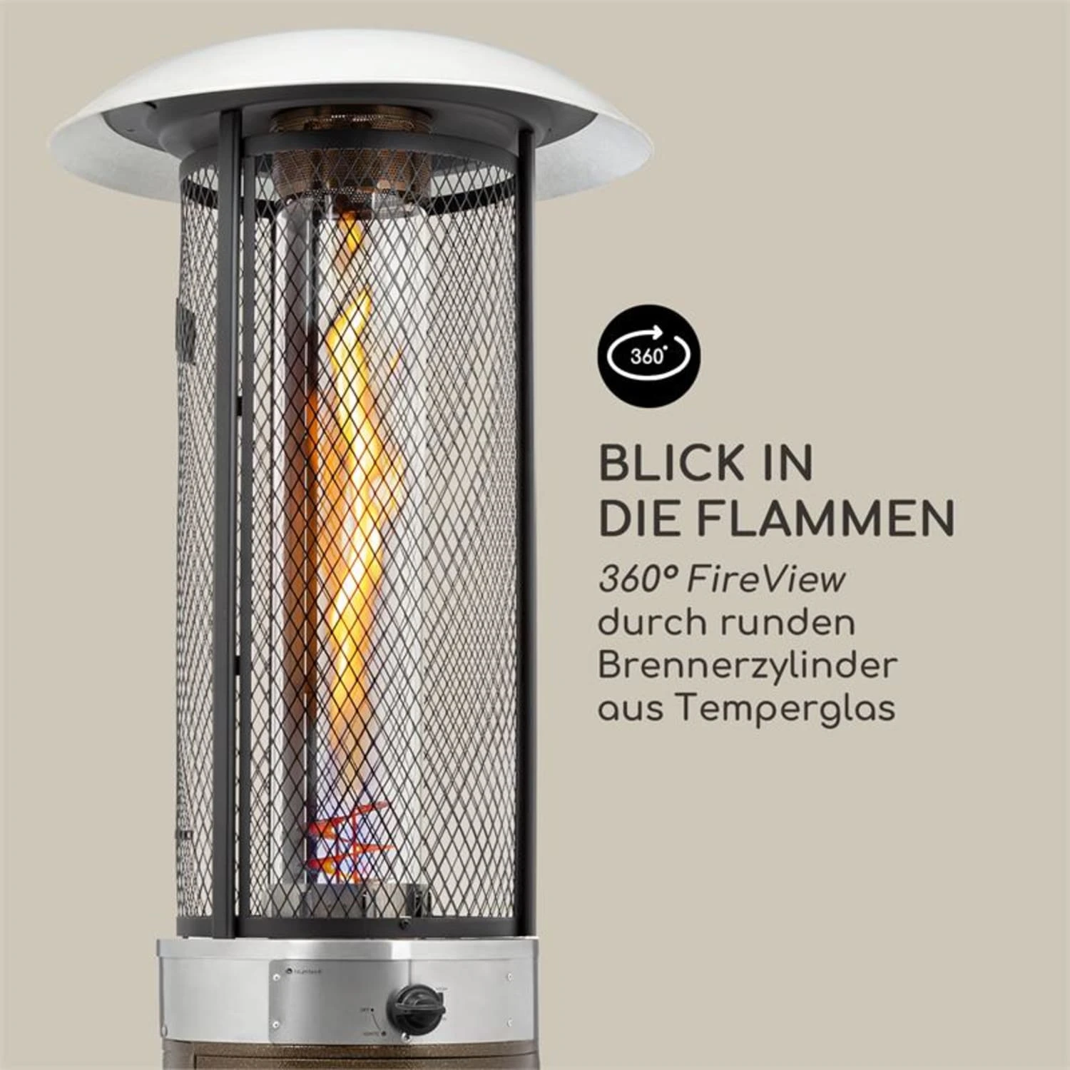 Goldflame Deluxe Terrassenheizstrahler 36.000BTU/11kW Mobil Edelstahl – Bild 5