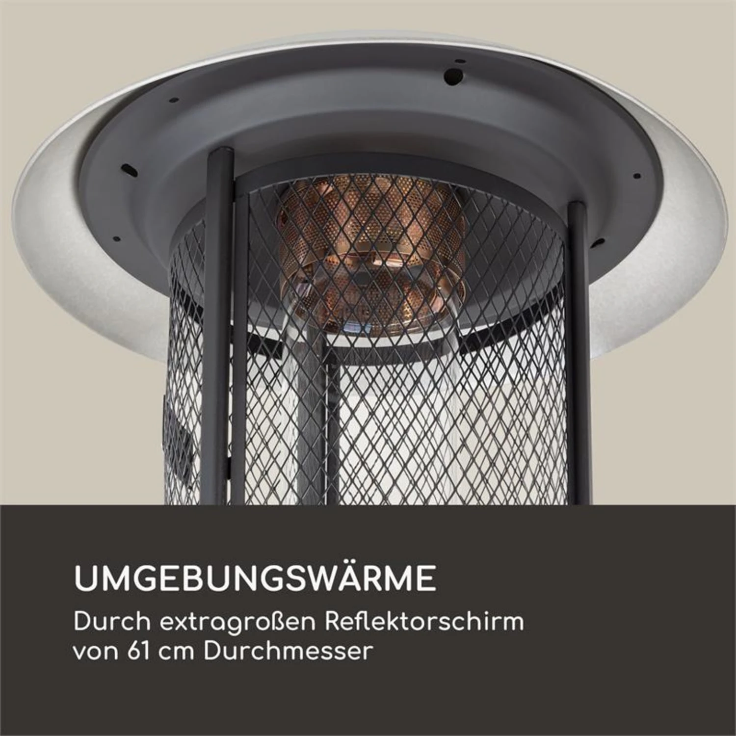Goldflame Deluxe Terrassenheizstrahler 36.000BTU/11kW Mobil Edelstahl – Bild 8