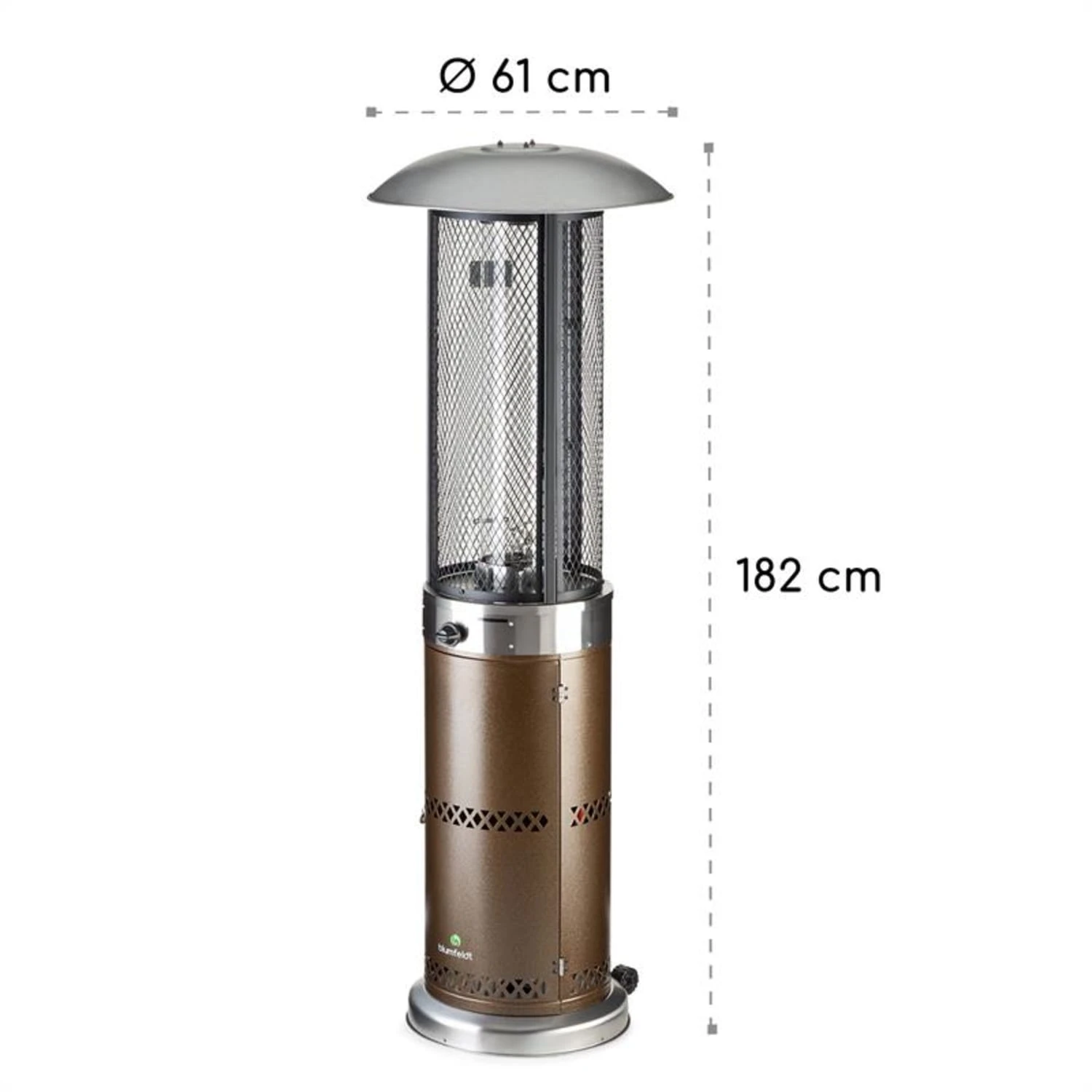 Goldflame Deluxe Terrassenheizstrahler 36.000BTU/11kW Mobil Edelstahl – Bild 9