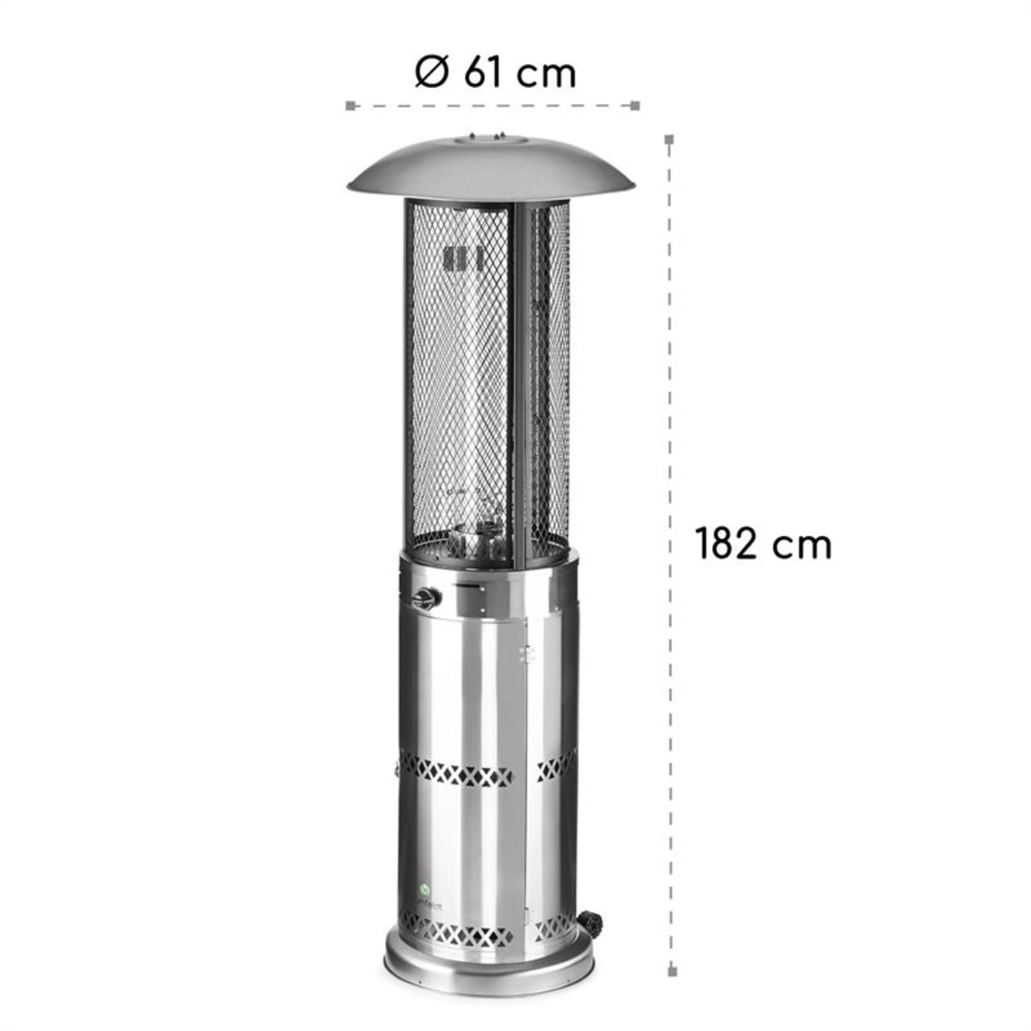 Goldflame Deluxe Terrassenheizstrahler 36.000BTU/11kW Mobil Edelstahl – Bild 9