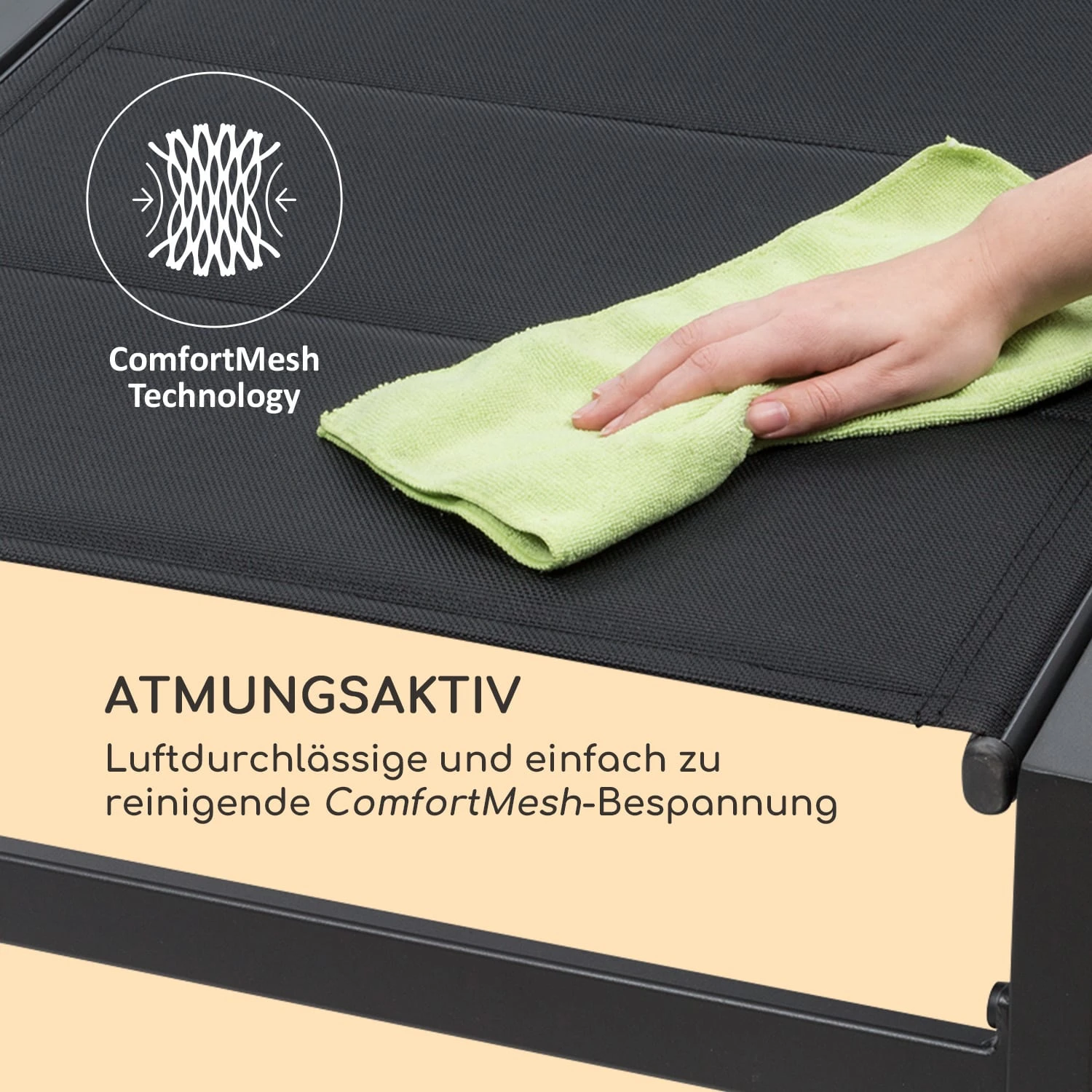 Renazzo Lounge Liegestuhl 70/30 PVC/PE Aluminium 6-Stufen Anthrazit – Bild 7