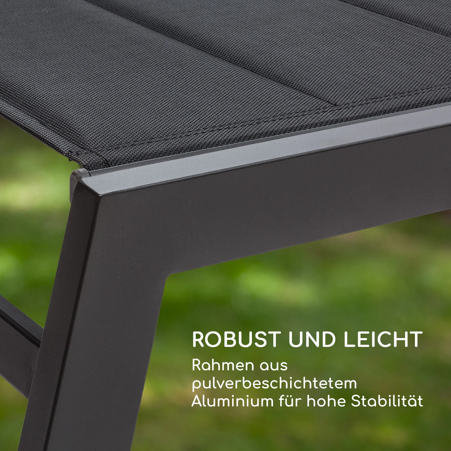 Renazzo Lounge Liegestuhl 70/30 PVC/PE Aluminium 6-Stufen Anthrazit – Bild 8