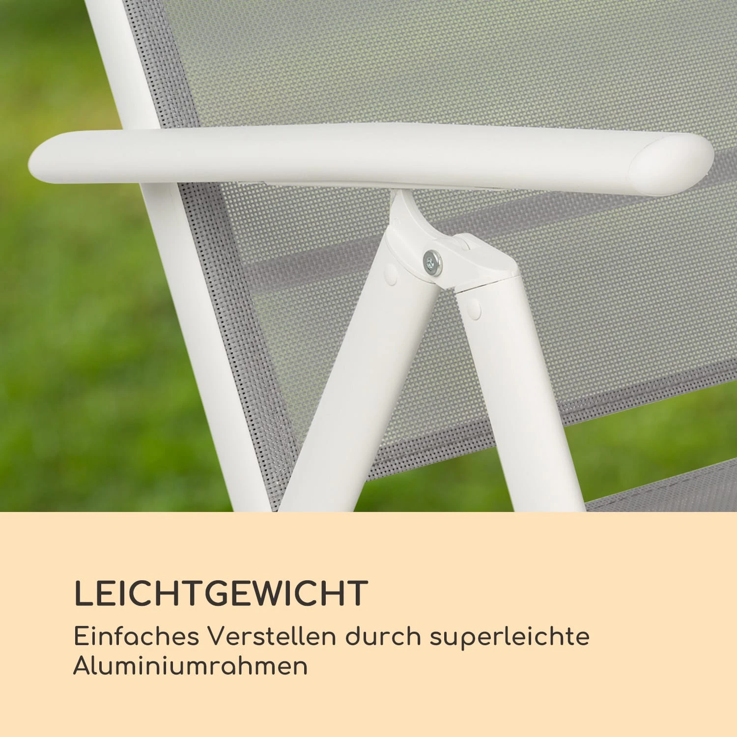 Almeria Klappstuhl 2er-Set 56,5x107x68 Cm ComfortMesh Aluminium – Bild 3