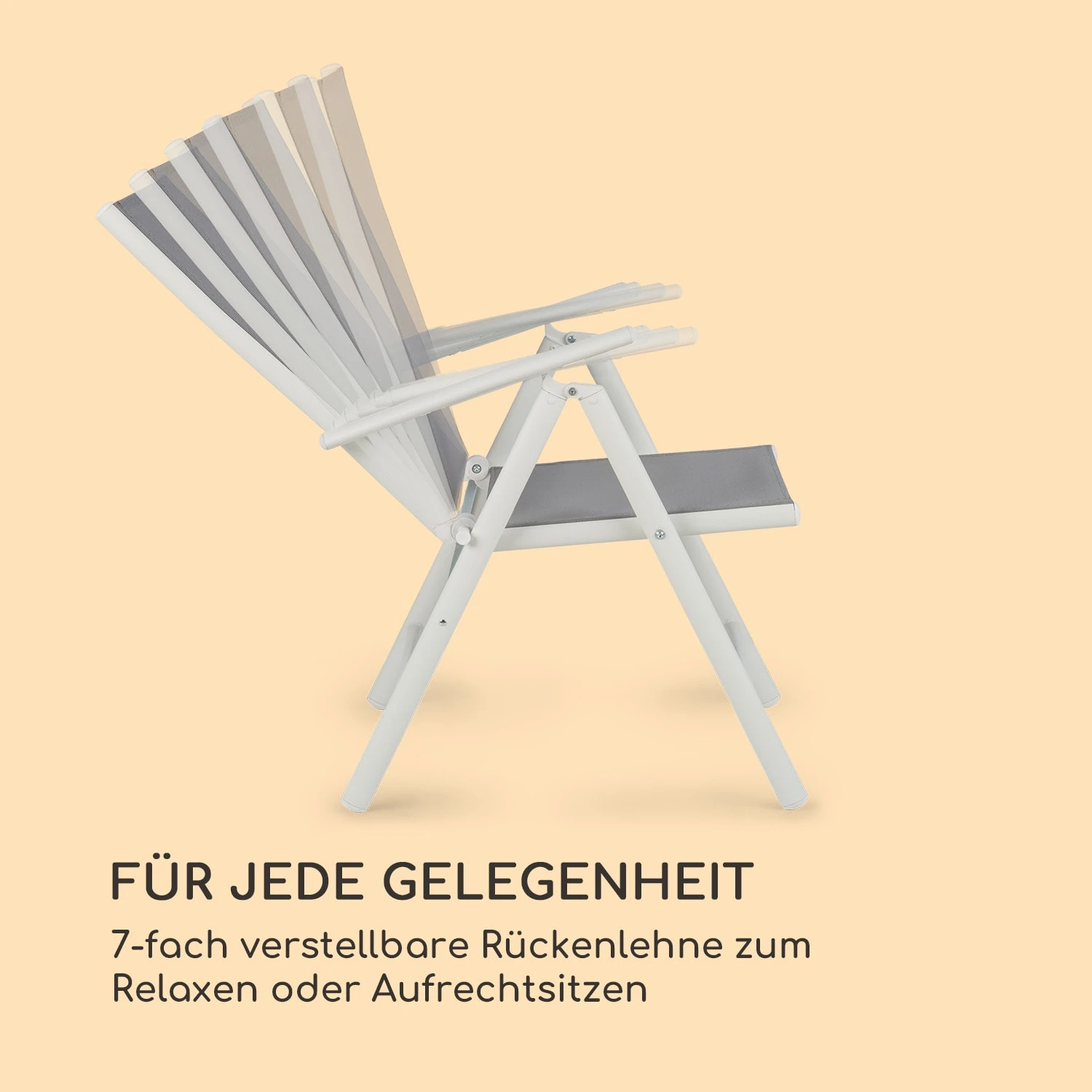 Almeria Klappstuhl 2er-Set 56,5x107x68 Cm ComfortMesh Aluminium – Bild 4