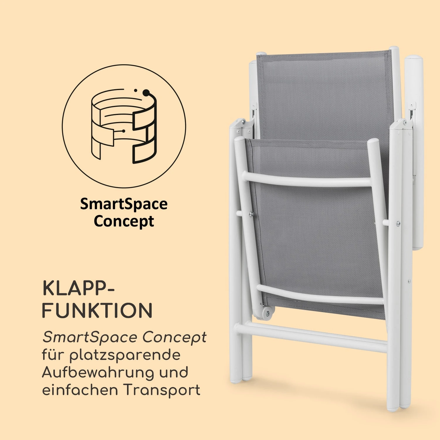 Almeria Klappstuhl 2er-Set 56,5x107x68 Cm ComfortMesh Aluminium – Bild 6