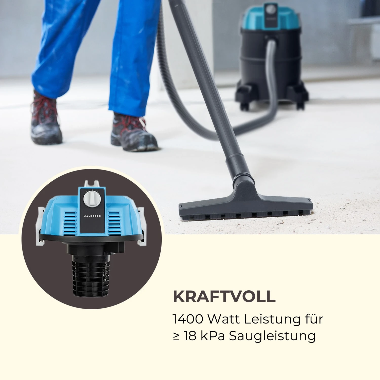 Lakeside Power Teichsauger Schlammsauger 1400W 18kPa 35l Tank Blau – Bild 5