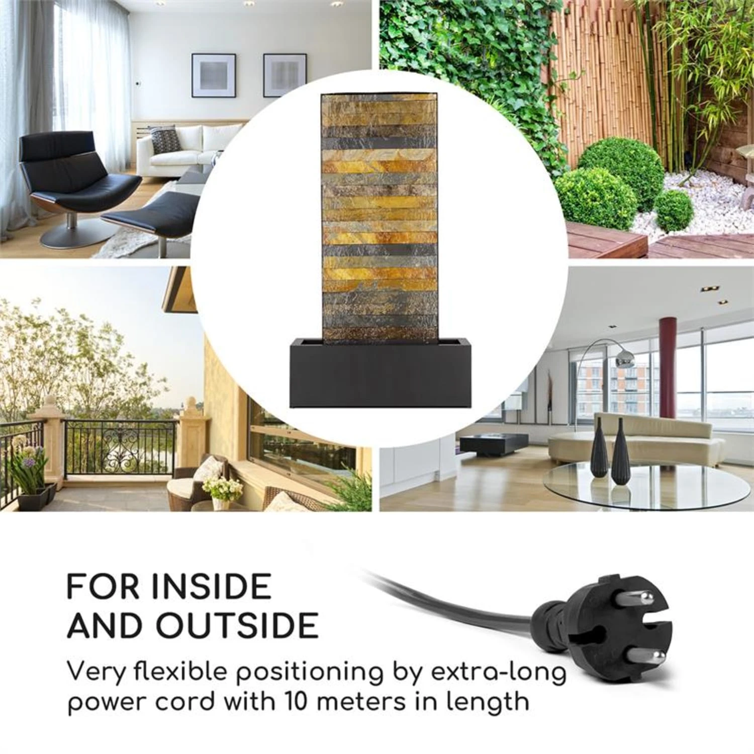 Raincastle Gartenbrunnen 12 LEDs 8W IPX8 Indoor & Outdoor – Bild 3