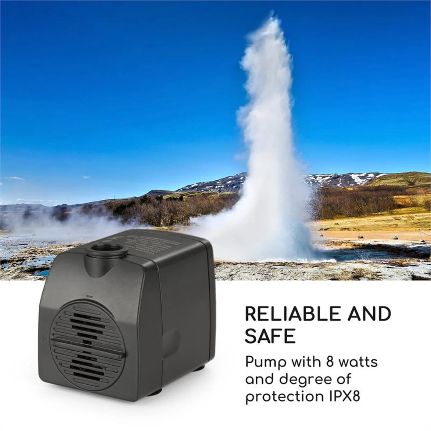 Raincastle Gartenbrunnen 12 LEDs 8W IPX8 Indoor & Outdoor – Bild 8