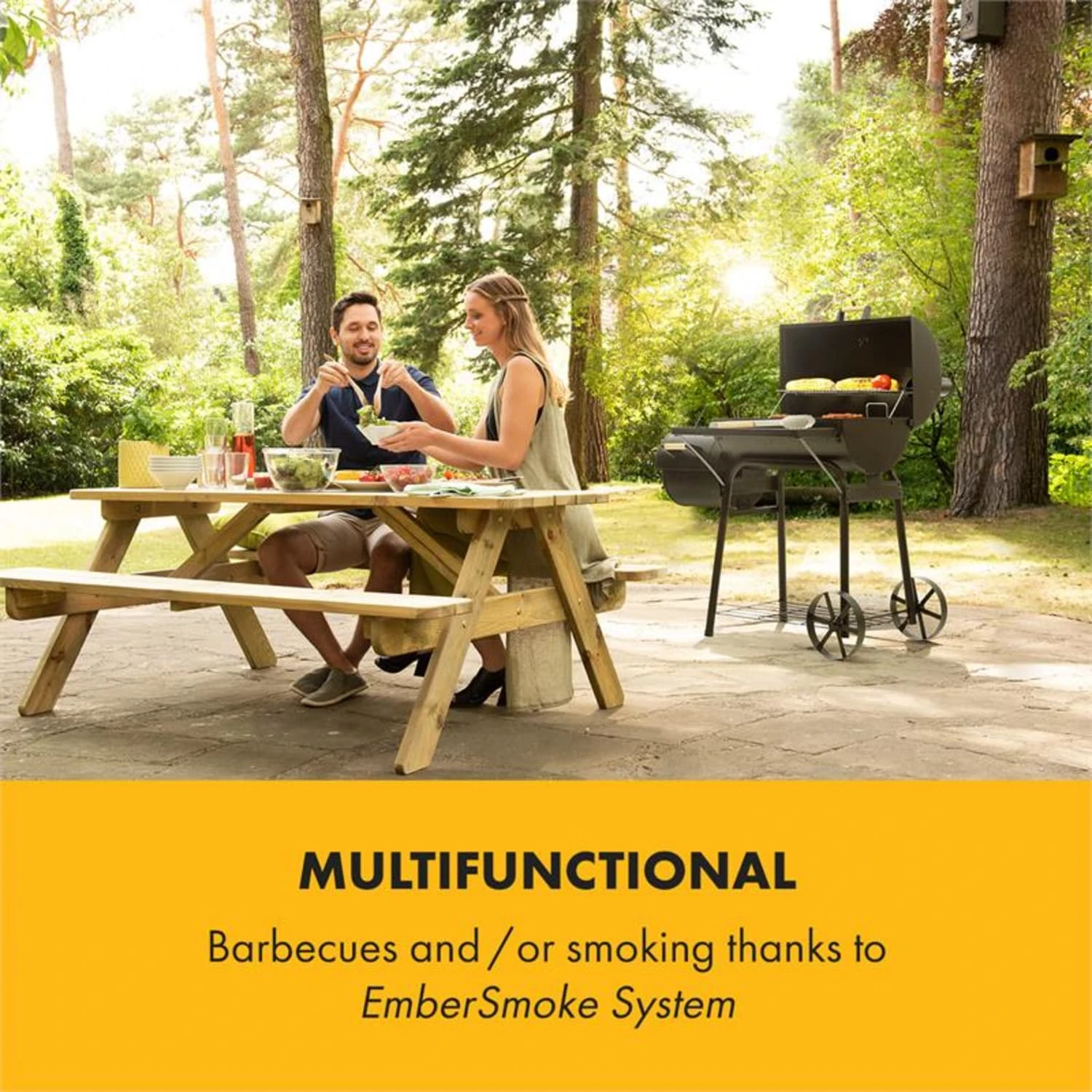 Beef Brisket Smoker Grill Holzkohlegrill/Smoker Edelstahl-Grill Mobil – Bild 2