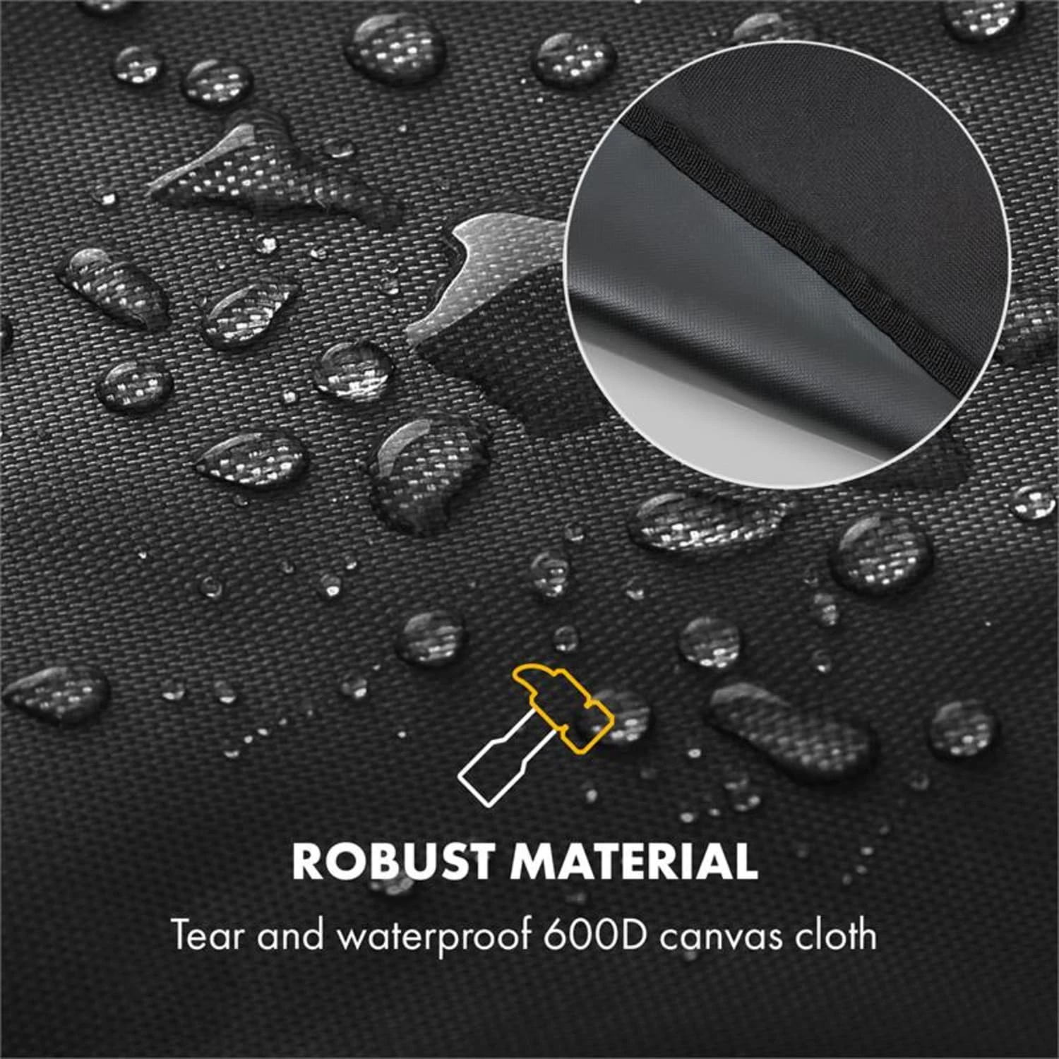 Gazooka 3.0T Wetterschutzhaube 600D Canvas 30/70% PE/PVC Schwarz – Bild 5