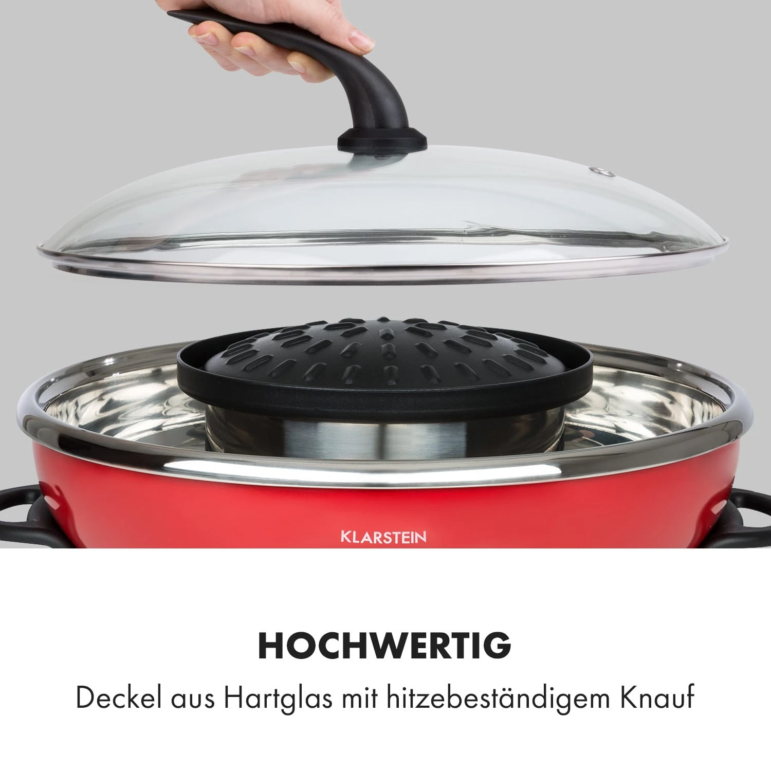 Szechuan Hot Pot Und Grillplatte 5l Vol. 1350 W, 600 W Rot – Bild 6