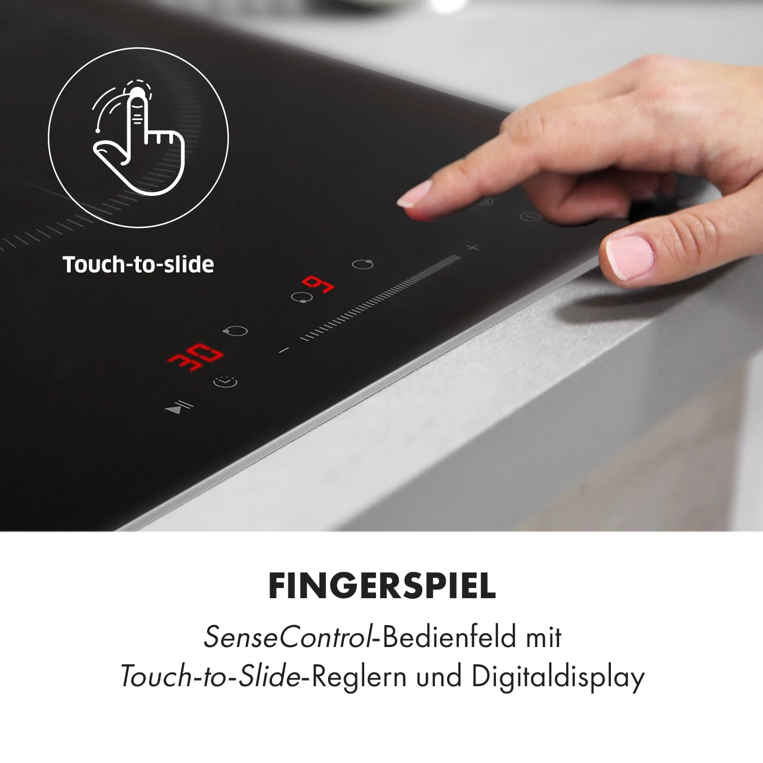 Delicatessa 3 Induktionskochfeld 3 Zonen 5800W Glaskeramik Schwarz – Bild 5