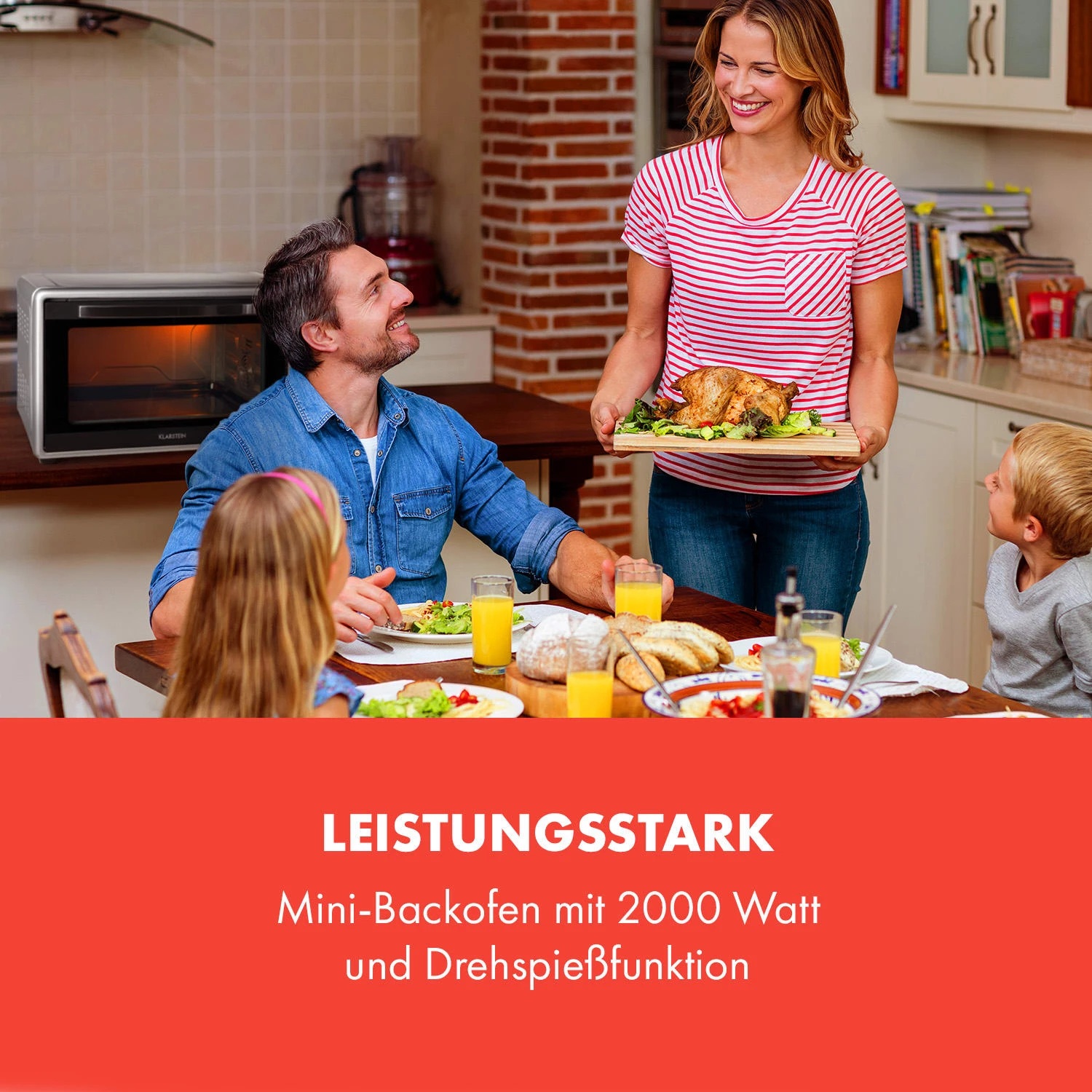 Masterchef 60 Mini-Backofen 60l 2000W 100-230 °C Timer Silber – Bild 2