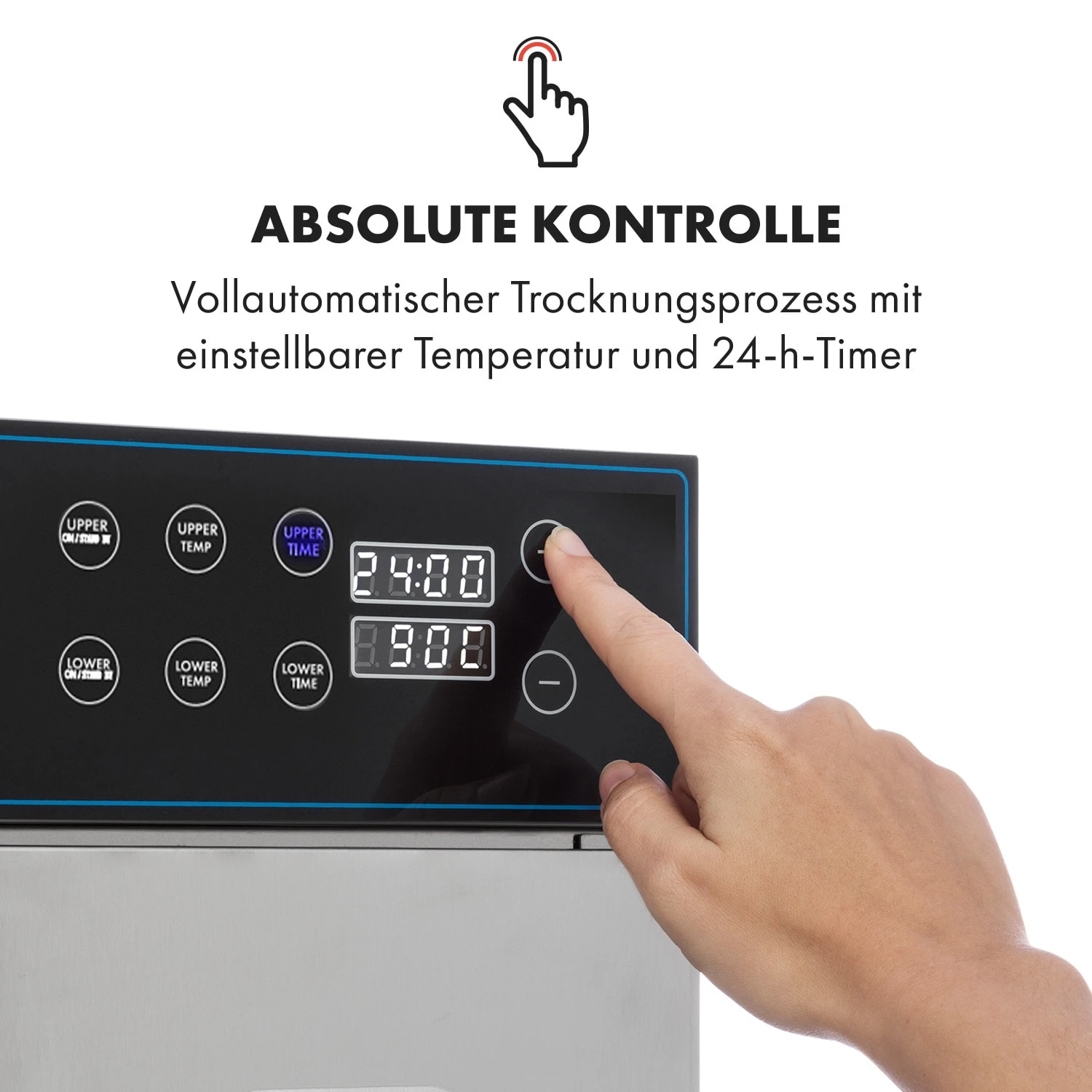 Master Jerky 300 Dörrautomat 2000W 40-90 °C 24h-Timer Edelstahl Silber – Bild 3