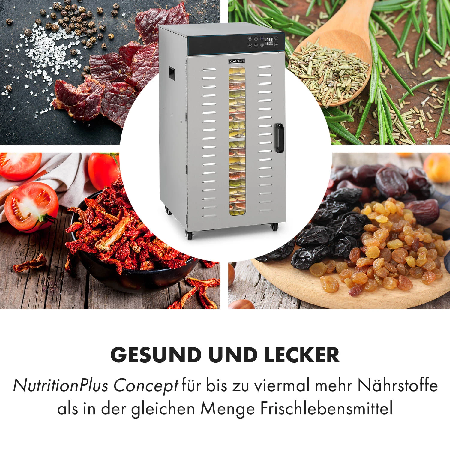 Master Jerky 300 Dörrautomat 2000W 40-90 °C 24h-Timer Edelstahl Silber – Bild 5
