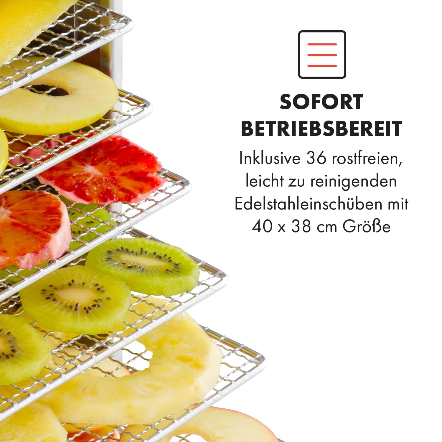 Master Jerky 550 Dörrautomat 2400W 40-90 °C 24h-Timer Edelstahl Silber – Bild 4