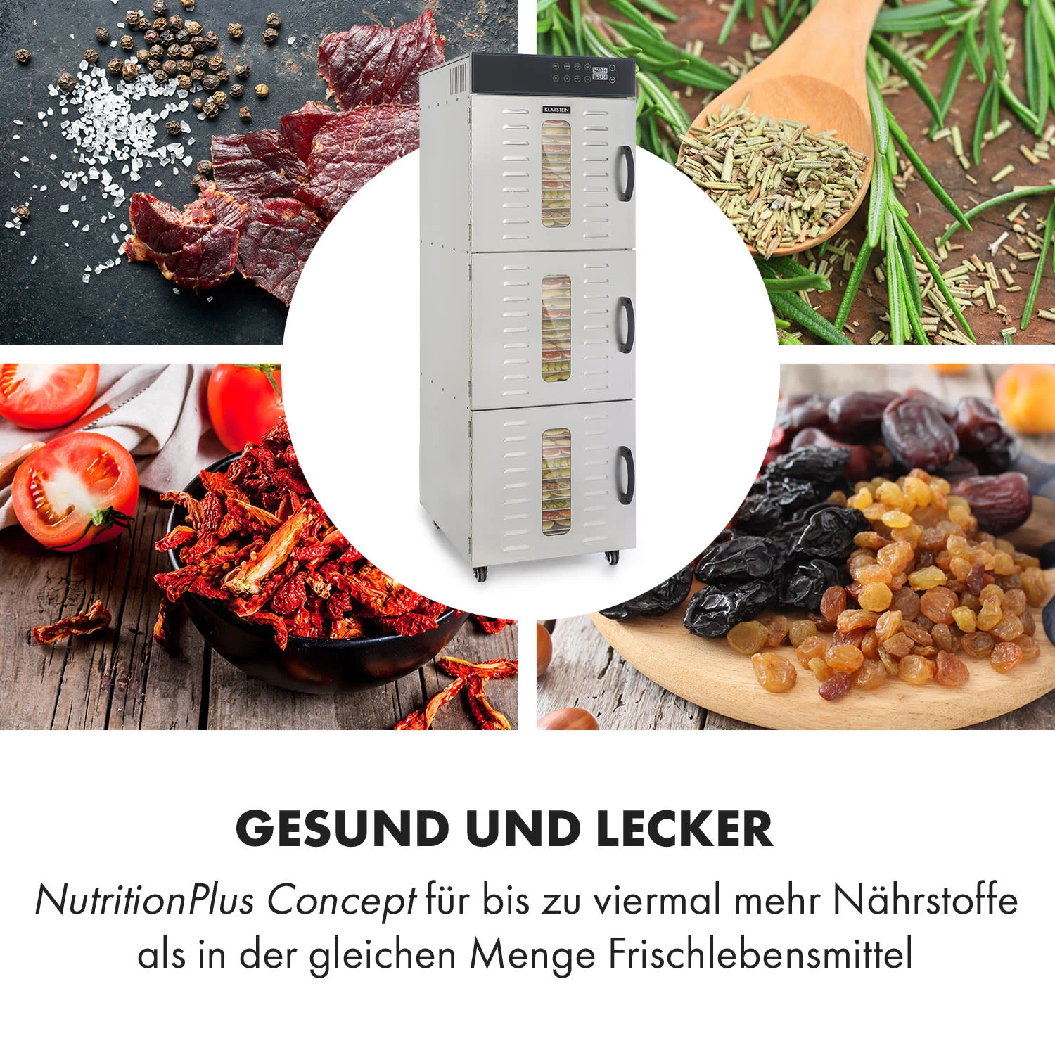 Master Jerky 550 Dörrautomat 2400W 40-90 °C 24h-Timer Edelstahl Silber – Bild 5