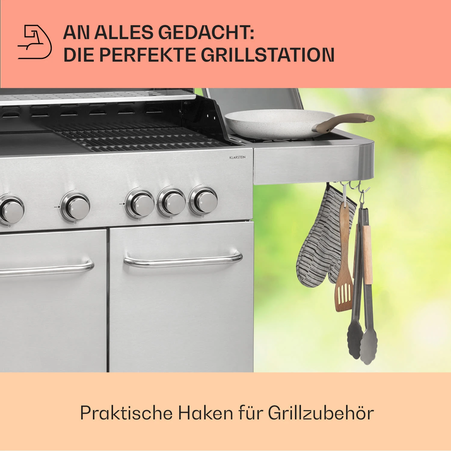 Valkyrie Gasgrill 4x3,5 KW + 3,15 KW Brenner 74x44 Cm Grill Edelstahl – Bild 7