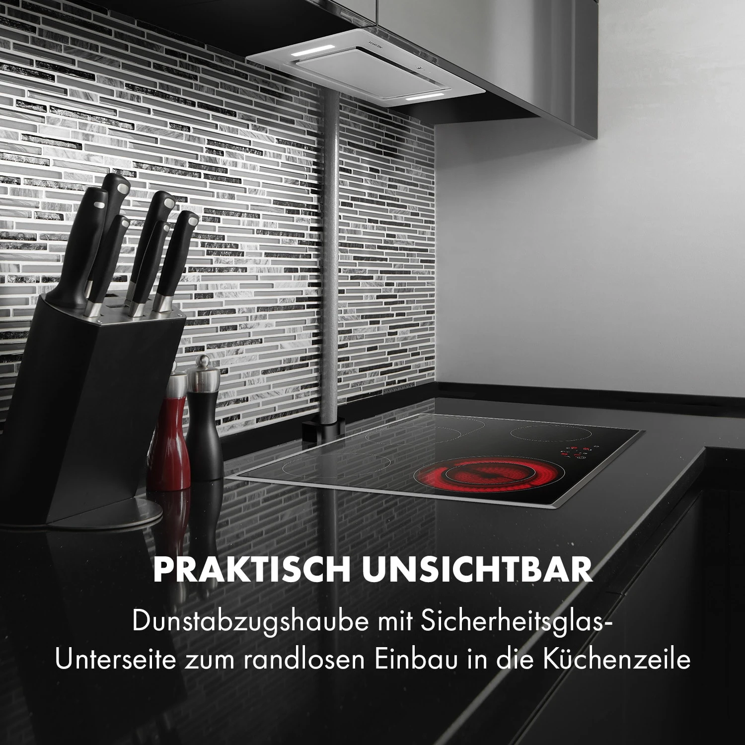 Hektor Eco Dunstabzugshaube Lüfterbaustein 52 Cm 566 M³/h Touch Glas – Bild 2