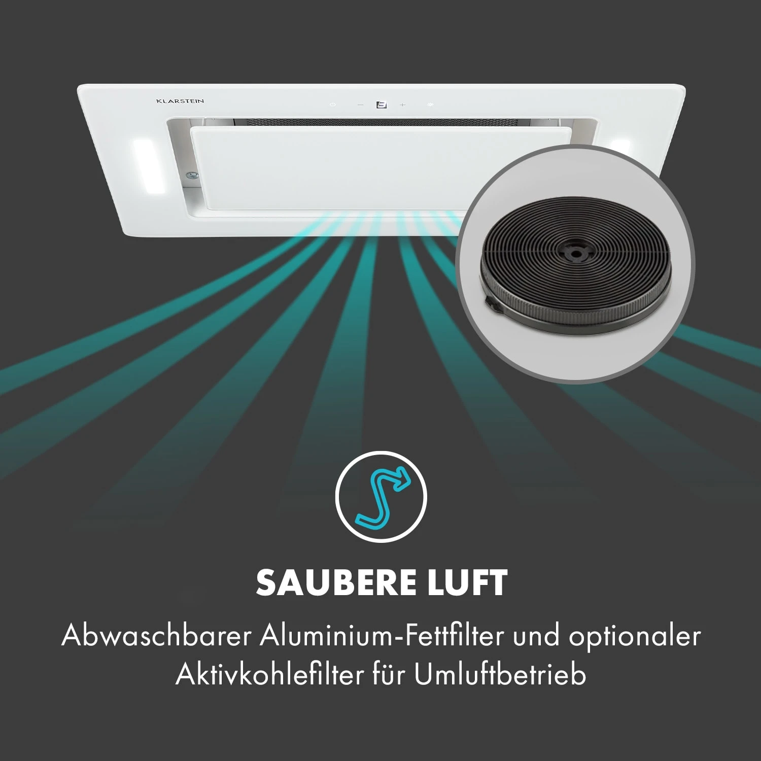 Hektor Eco Dunstabzugshaube Lüfterbaustein 52 Cm 566 M³/h Touch Glas – Bild 5