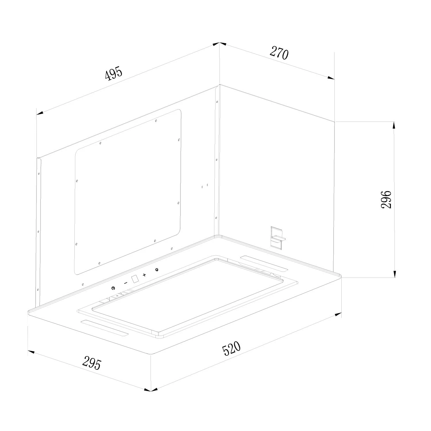 Hektor Eco Dunstabzugshaube Lüfterbaustein 52 Cm 566 M³/h Touch Glas – Bild 7